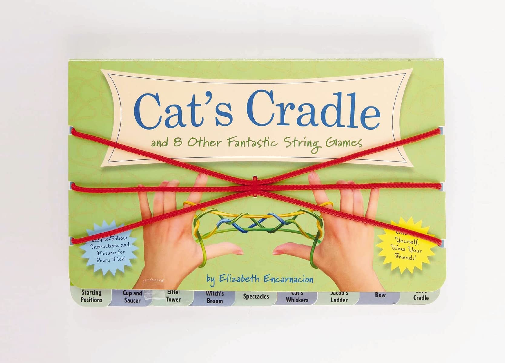 The Cat's Cradle & 8 Fun String Games for Kids - Classic Hand String Tricks for Unplugged Playtime, Travel & Indoor Activities