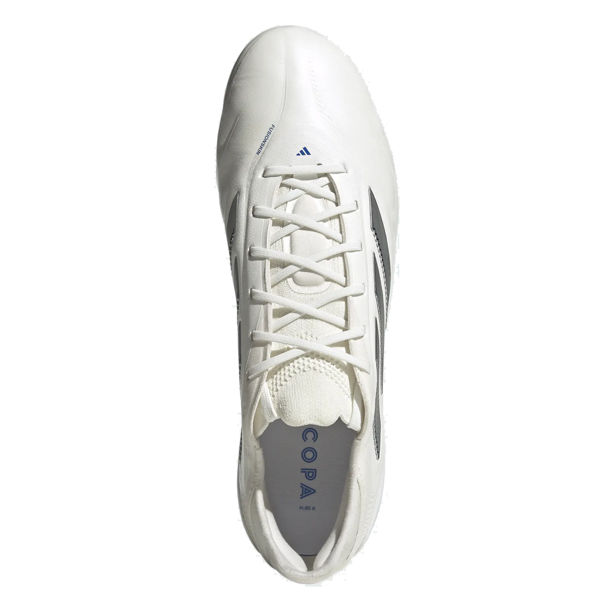 Adidas Copa Pure III Elite FG Soccer Cleats - White/Silver Metallic/Bright Royal - High-Performance Football Shoes for Firm Ground - Perfect for Professional Matches & Training Sessions