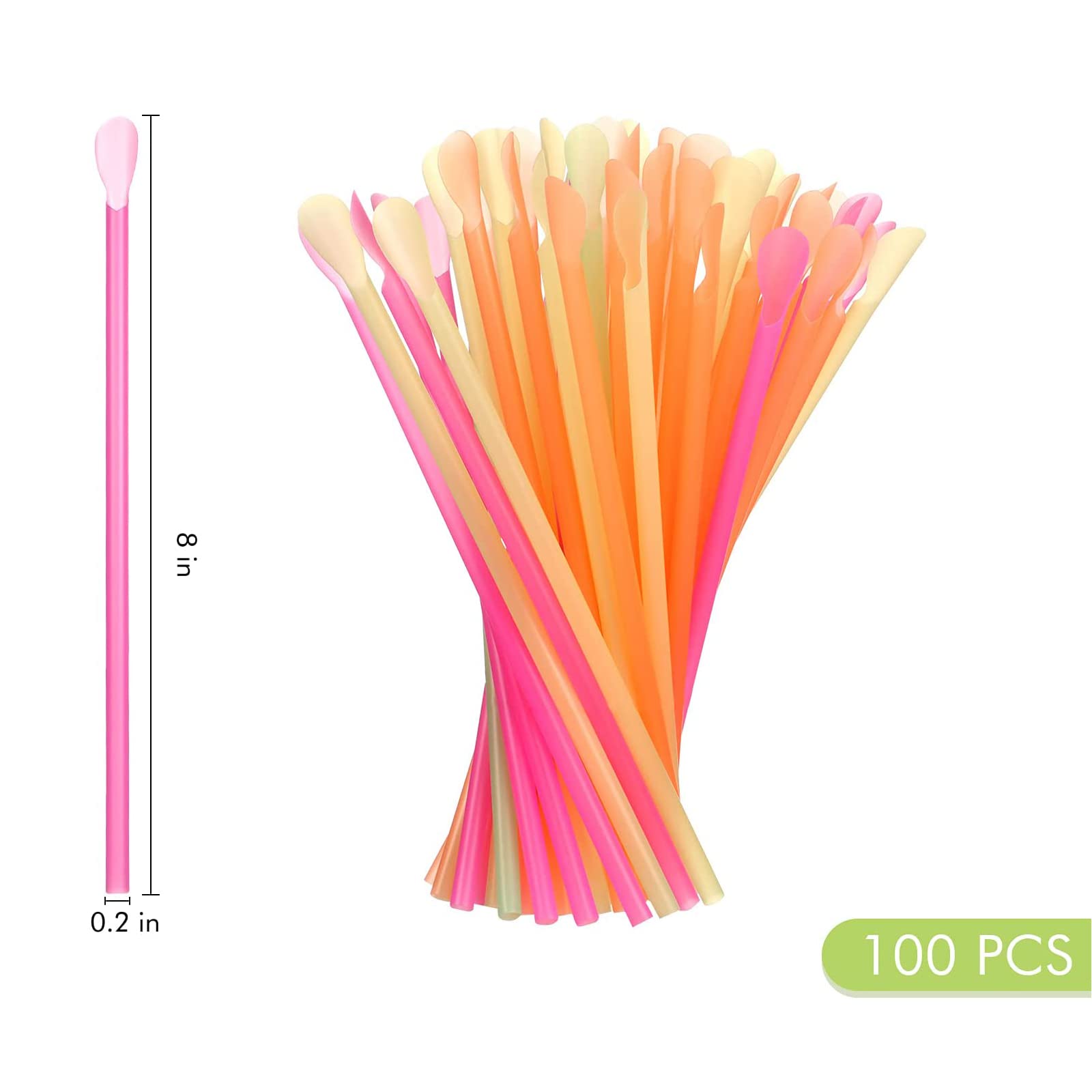 **Boao 100-Pack 4.5 oz Leakproof Snow Cone Cups with 100 Spoons & Straws – Perfect for Slush, Shaved Ice, Sorbet, and Drinks at Parties, BBQs, and Summer Treats**
