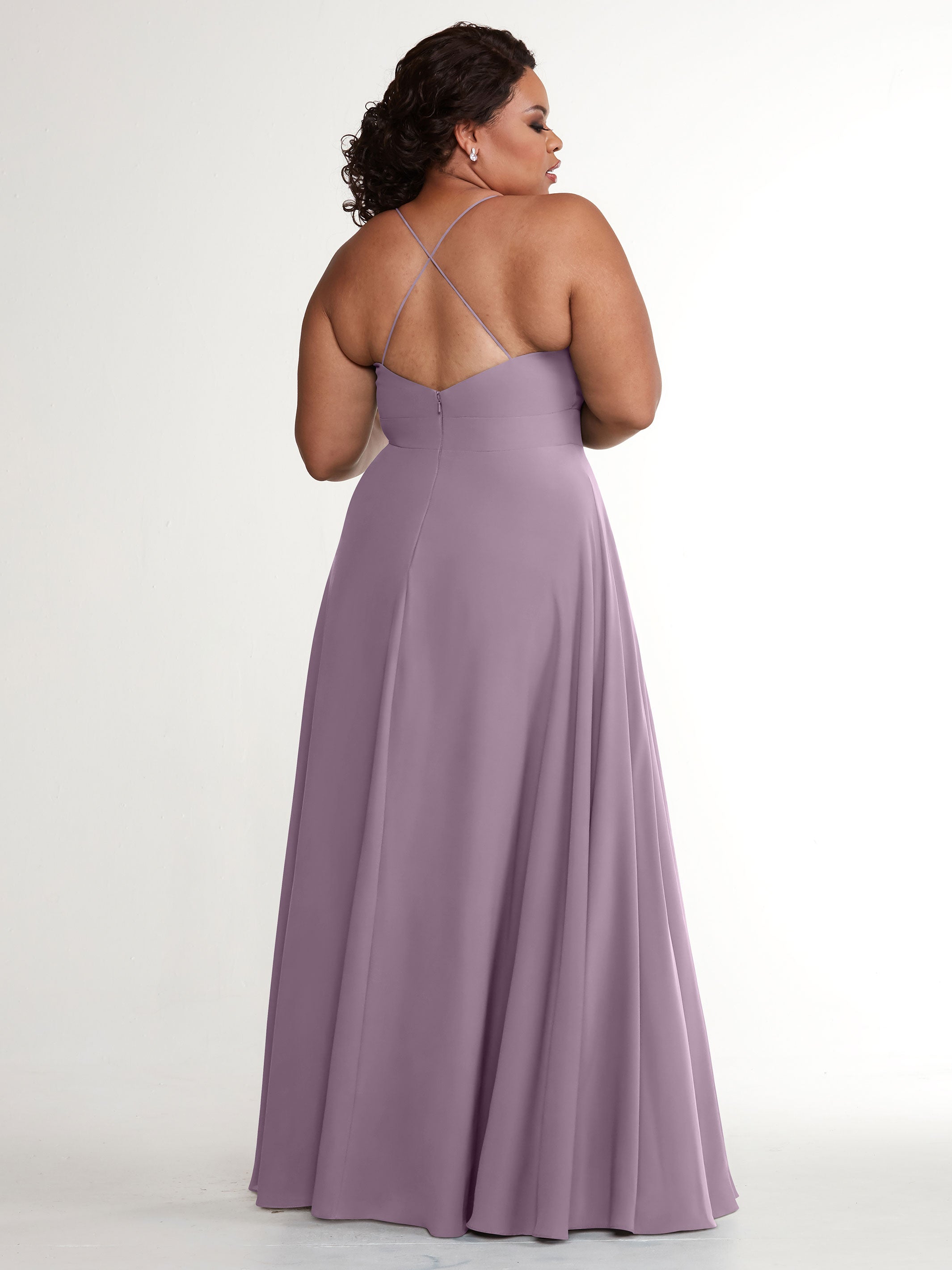 Elegant 83027 Stretch Chiffon A-Line Bridesmaid Dress with Pleats - Perfect for Weddings, Formal Events & Evening Parties
