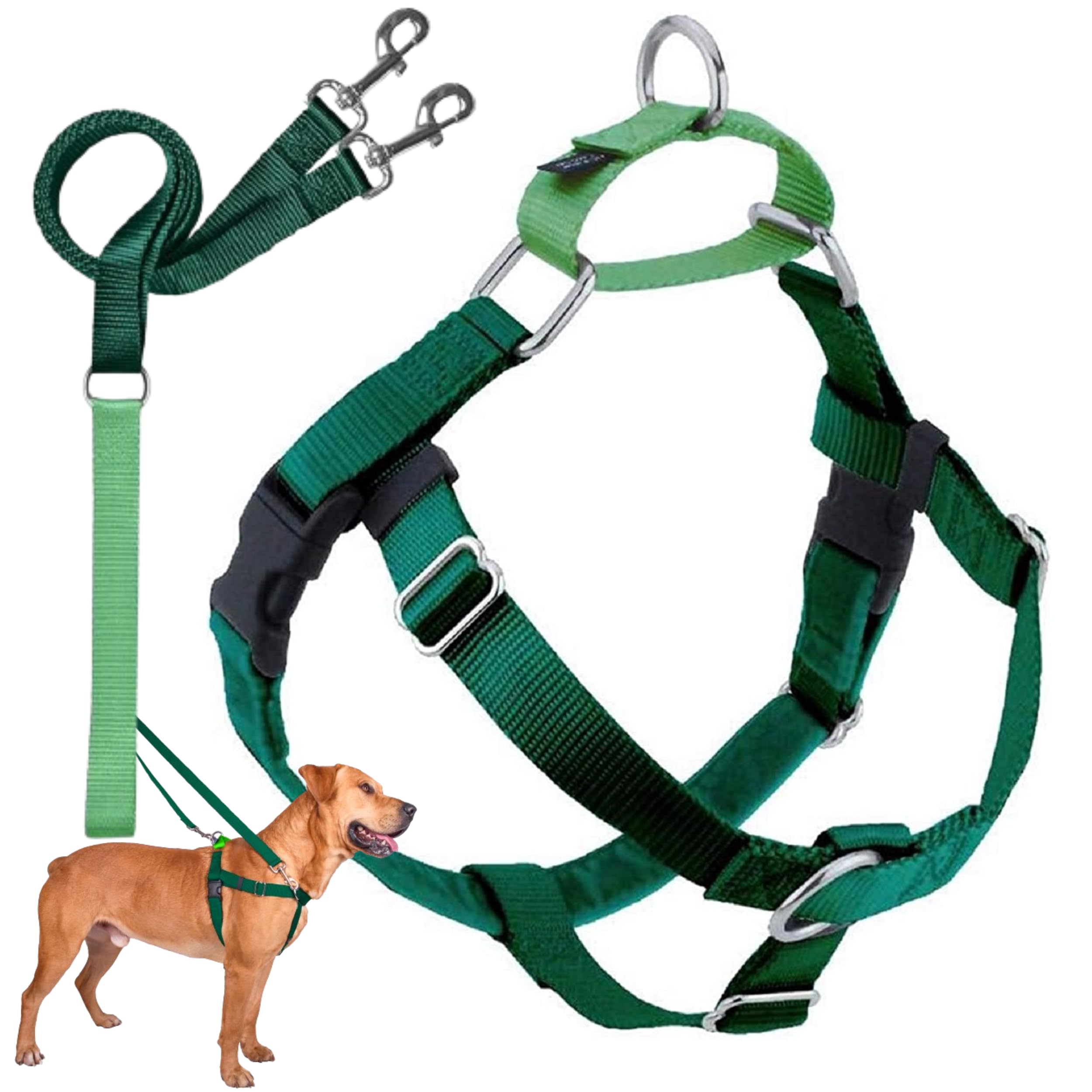2 Hounds Design Freedom No Pull Dog Harness - Adjustable Pet Harness & Leash Set for Easy Walking & Comfortable Control - Fits Small, Medium & Large Dogs - USA Made 1