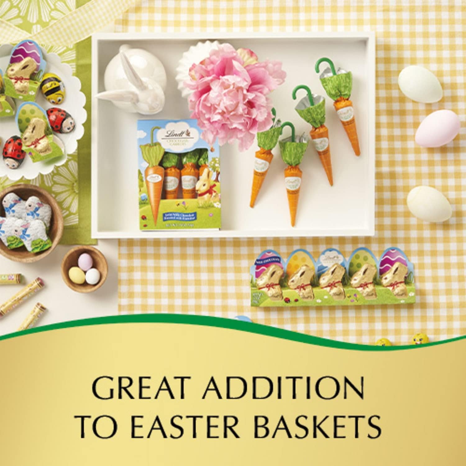 Lindt Chocolate Tulips - 4 Pack Solid Milk Chocolate Lollipops on Sticks - Premium Easter Basket Stuffers - Delicious Treats for Parties, Gifts & Family Sharing - Perfect for Easter Celebrations & Sweet Moments