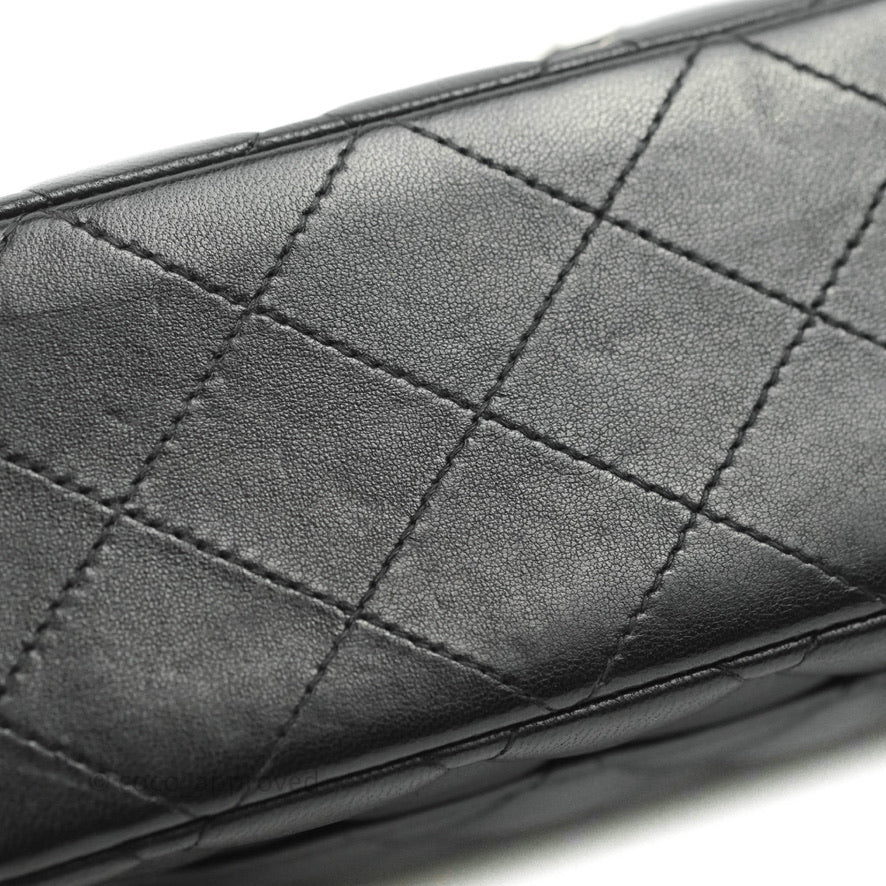 Chanel Classic Medium Double Flap Bag Black Lambskin Leather with Silver Hardware - Luxury Handbag for Women, Perfect for Parties, Work & Everyday Use