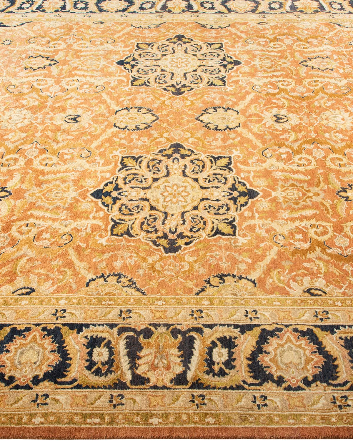 Handmade Wool Traditional Floral Mogul Brown 6x9 Area Rug - One of a Kind Hand Knotted Persian Rug for Living Room, Bedroom & Home Decor