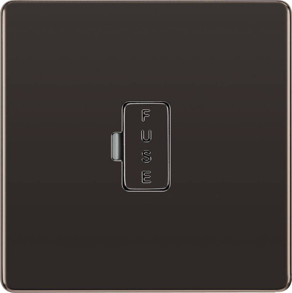 BG Nexus Screwless Black Nickel 13A Unswitched Spur FBN54 - Premium Electrical Outlet for Home & Office Use - Ideal for Modern Interiors and DIY Installations
