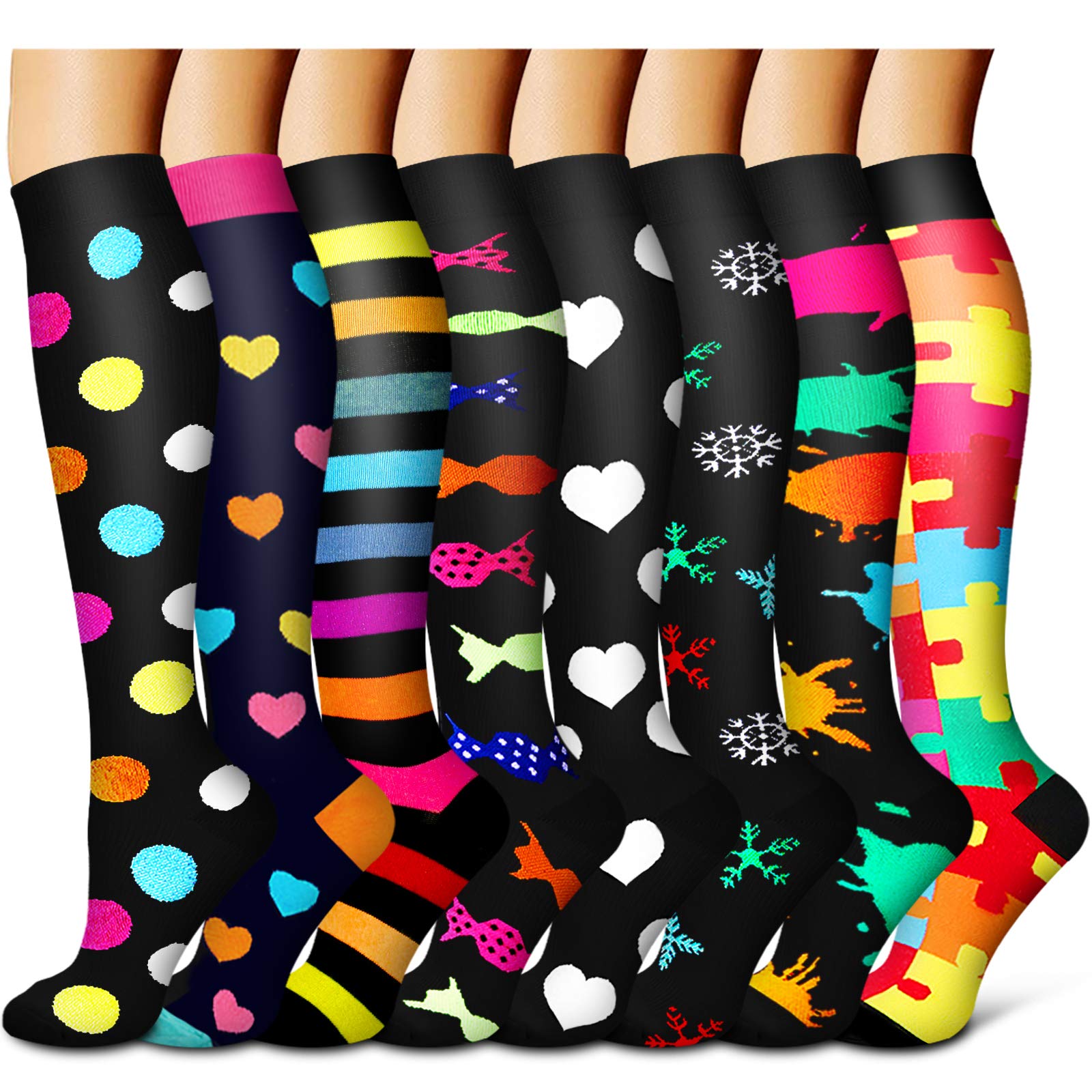 Best Compression Socks for Women & Men - Medical Grade Support for Running, Sports, Nursing & Travel - Improve Blood Circulation & Reduce Swelling - Perfect for Athletes, Nurses & Frequent Flyers