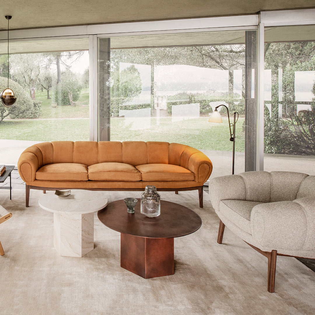 Comfortable Croissant 3-Seater Sofa - Modern Curved Sectional Couch for Living Room, Lounge & Small Spaces