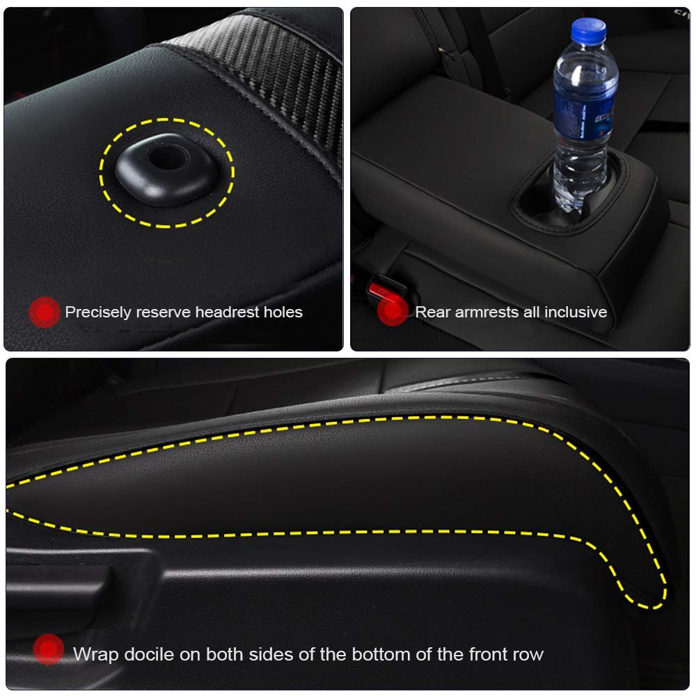 Custom Full Set Leather Seat Covers for Lexus NX 2015-2018 - Premium Car Seat Protectors in Red & Black - Perfect for Road Trips, Daily Commutes & Vehicle Interior Protection
