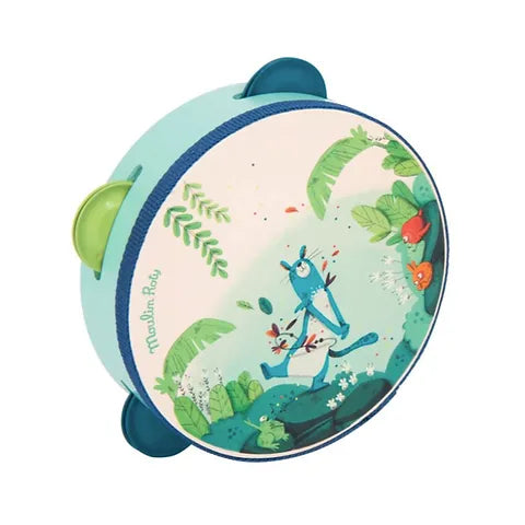 Blue Tambourine 'In The Jungle' - Musical Instrument for Kids, Classroom, and Jungle-Themed Parties | Perfect for Early Childhood Education & Music Therapy