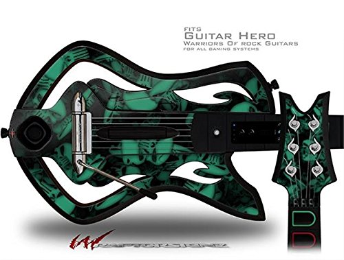 Skulls Confetti Seafoam Green Decal Sticker Skin for Warriors of Rock Guitar Hero Guitar (GUITAR NOT INCLUDED) - Perfect for Customizing Gaming Accessories & Rock Music Decor