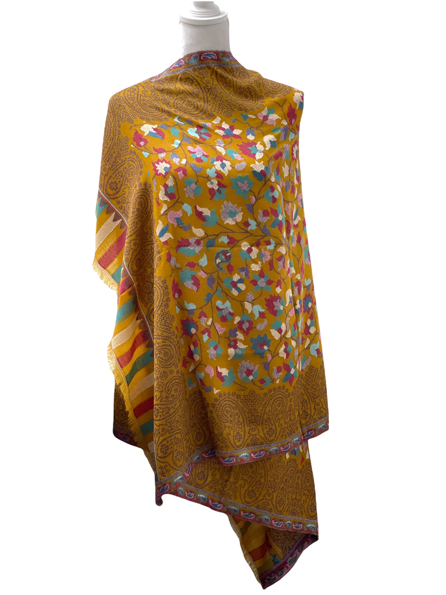 Women's Floral Print Wool Scarves - Long Warm Winter Shawls & Wraps for Fall & Winter - Cozy Accessory for Cold Weather, Outdoor Activities & Holiday Gifts