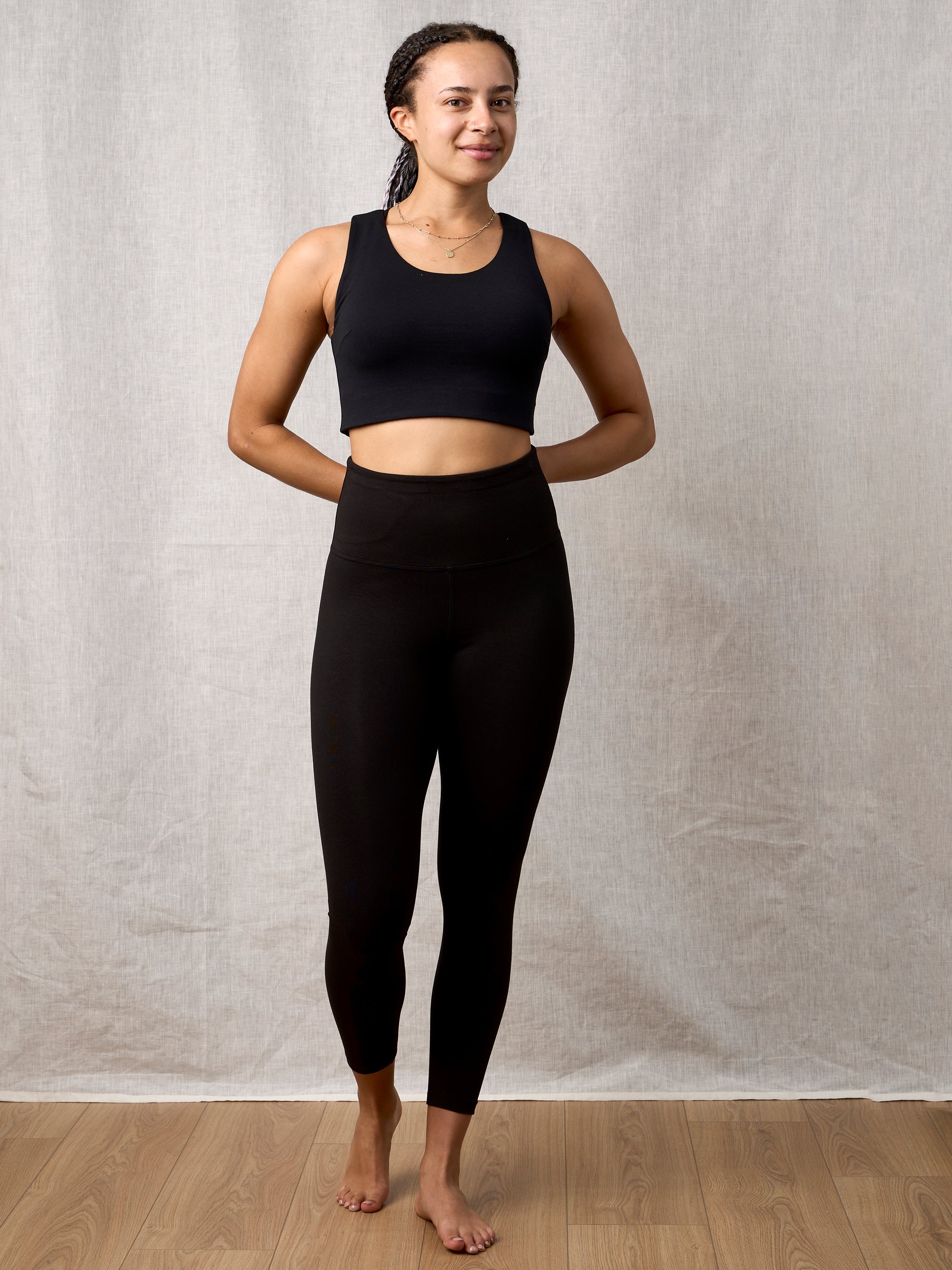 Yogamatters Live In 7/8 Eco-Friendly Yoga Leggings for Women - Black | Sustainable Workout Pants for Yoga, Pilates & Gym