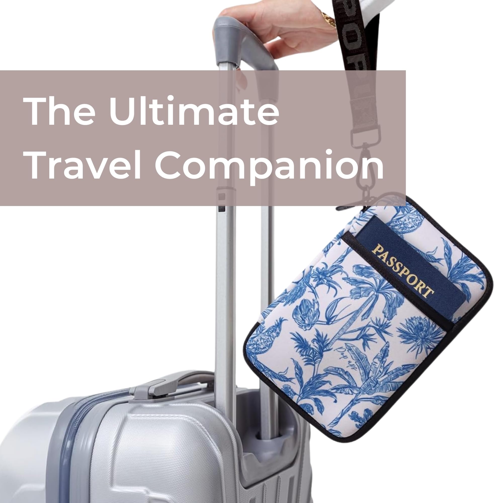 Premium RFID Blocking Passport Holder for Women - Large Travel Wallet with Wrist Strap, Multiple Document Pockets & ID Card Slots - Perfect for International Trips, Airplane Travel & Cruise Vacations