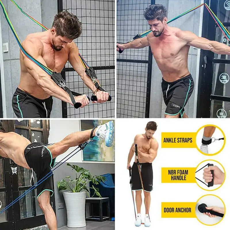 ToneTrainer Resistance Bands Set - Professional Workout Bands for Home Gym, Physical Therapy & Muscle Training - Perfect for Strength Exercises, Yoga, and Fitness Enthusiasts