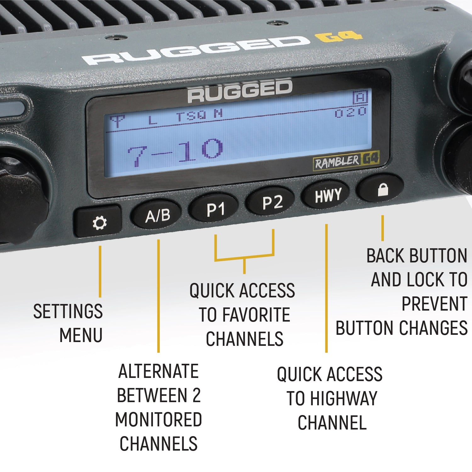 Rambler G4 GMRS Mobile Radio Kit with Antenna - Long Range Two-Way Communication for Off-Roading, Camping & Emergency Preparedness