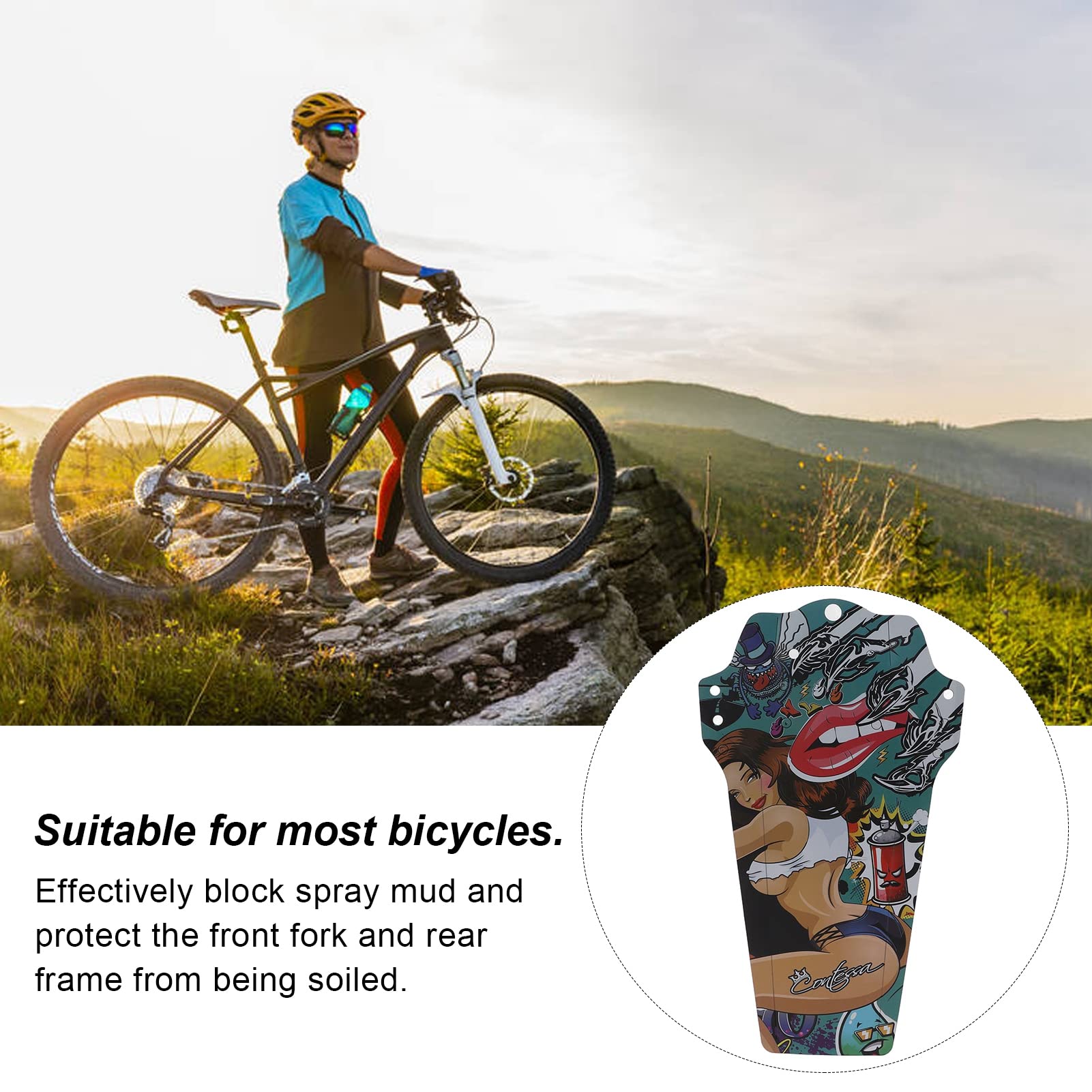 Alomejor Universal Mountain Bike Fenders - Front & Rear Mud Guards for Downhill & Folding Bikes | Perfect for Trail Riding, Commuting & Wet Weather Protection