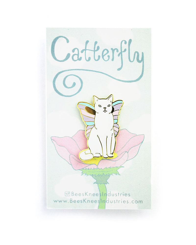 Cute Cat Butterfly Pin Brooch - Elegant Animal Jewelry for Women & Girls - Perfect for Dresses, Hats, Scarves & Gift Giving