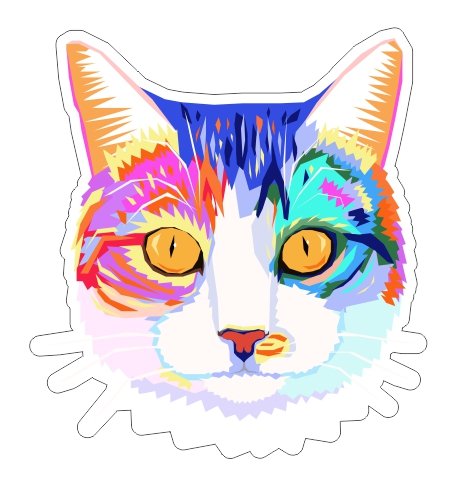 JS Artworks Pop Art Cat Portrait Vinyl Bumper Sticker - Custom Pet Decal for Cars, Laptops & Gifts | Funny Animal Lover Accessory for Cat Owners