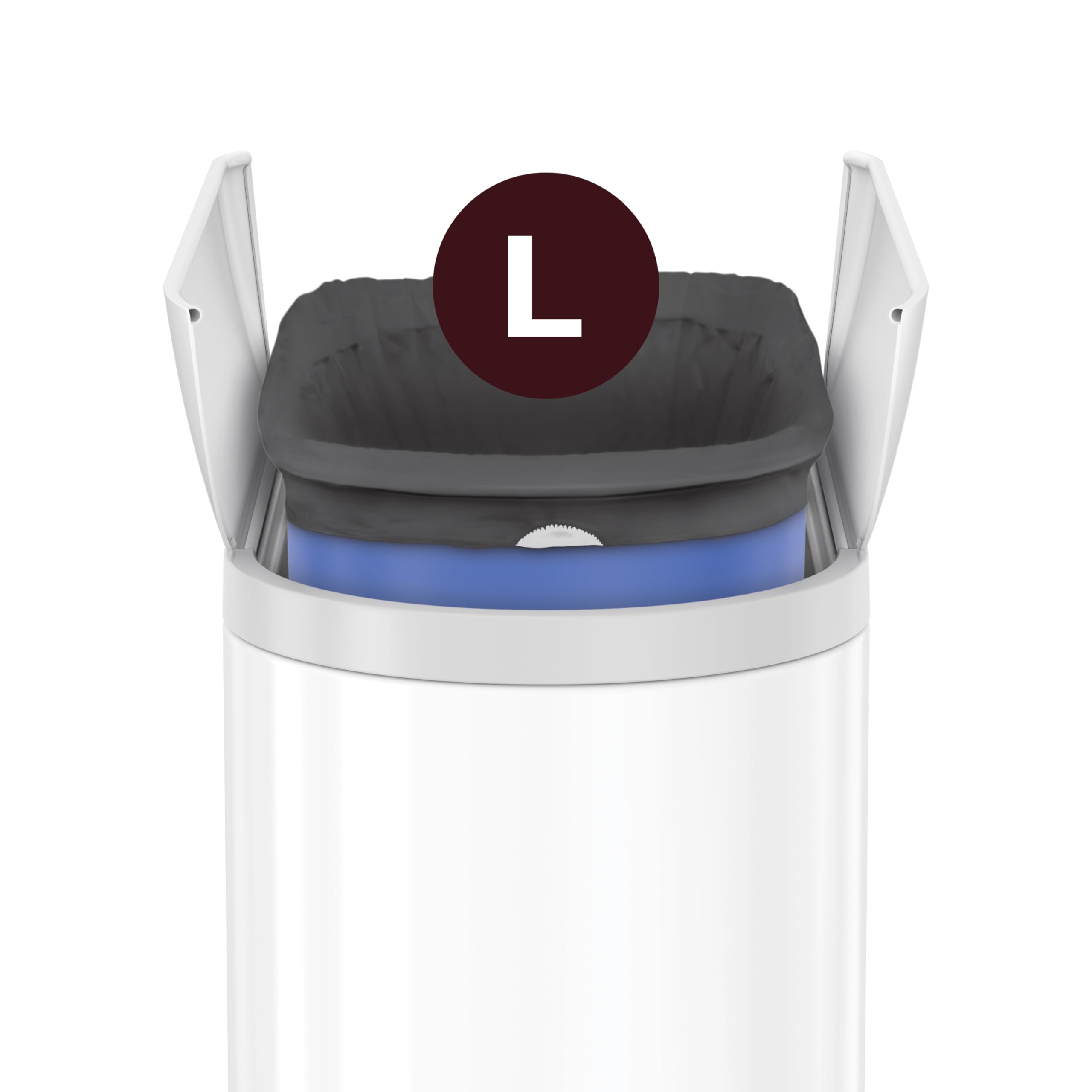 simplehuman Diaper Pail with Odorsorb System – 18L/4.8 Gallon White Stainless Steel Trash Can | Includes Odorsorb Pods & Liners | Perfect for Nursery, Baby Room & Diaper Changing Stations