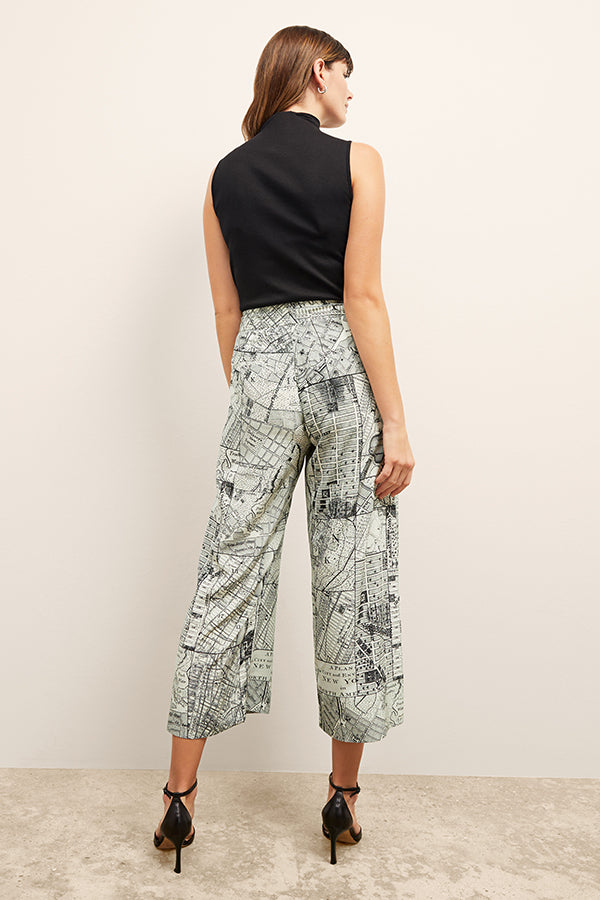 Zhou Culotte Washable Silk Pants - Borough Print Floral Design, Comfortable & Breathable for Women | Perfect for Office, Travel & Casual Wear
