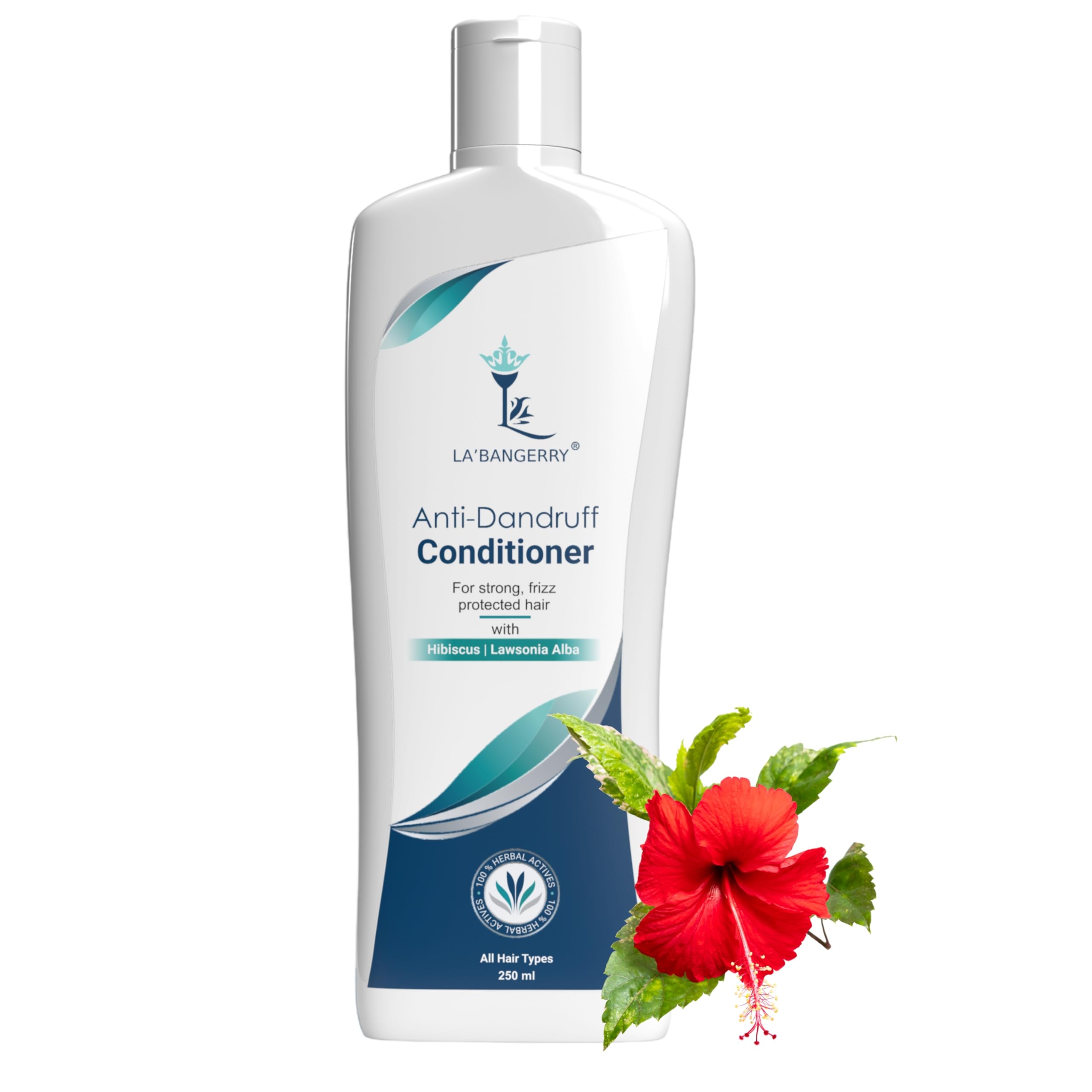 LA'BANGERRY Anti-Dandruff Conditioner for Women & Men - Hibiscus Extract Formula to Fight Dandruff, Soothe Scalp & Nourish Hair - 250ml | Perfect for Daily Hair Care & Scalp Treatment at Home