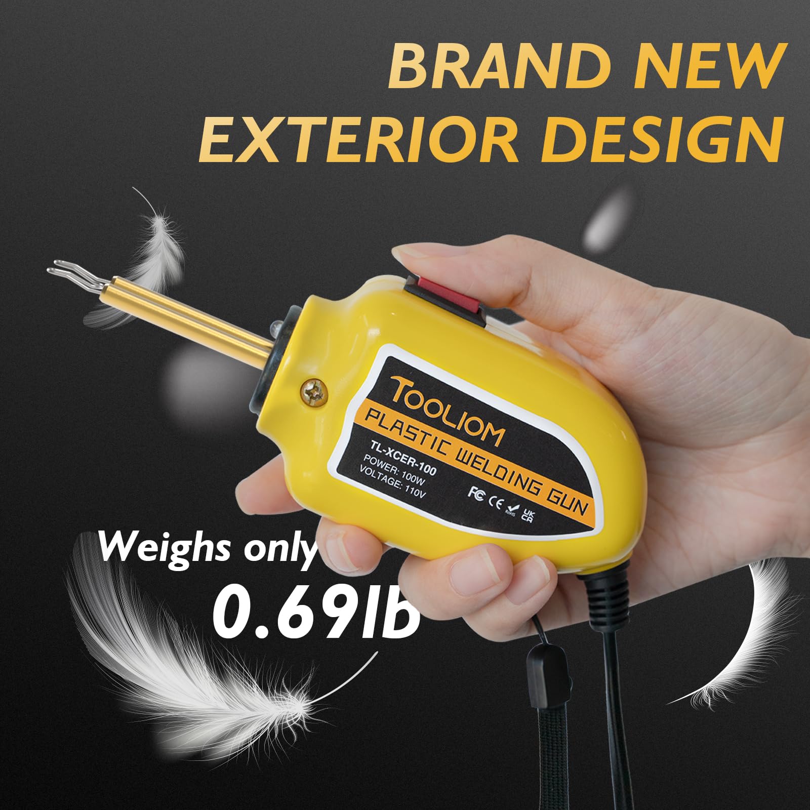 TOOLIOM 100W Portable Plastic Welder Kit - Hot Stapler Gun with 200 PCS Welding Staples & 4 Tip Types - 110V Car Bumper Repair, Kayak Fix, PVC Boat, Motorcycle Fairing & Household Plastic Repair Tool