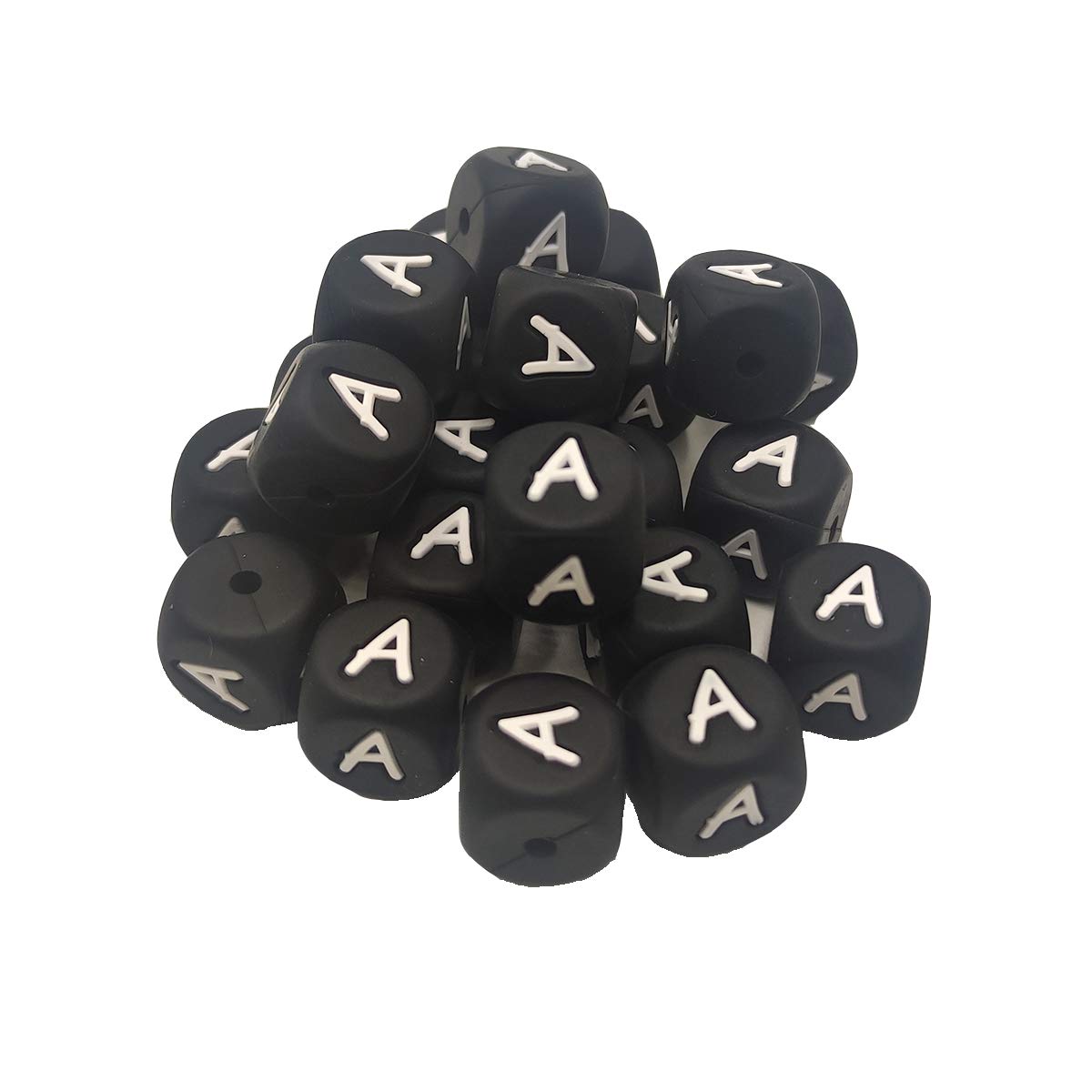 12mm Square Silicone Alphabet Beads - DIY Jewelry Making for Keychains & Lanyards