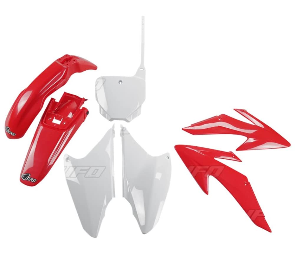 OEM CRF230R Motorcycle Plastic Kit - Red Front Left Upper Fender Replacement for Honda CRF230R - Perfect for Off-Road Riding & Trail Maintenance