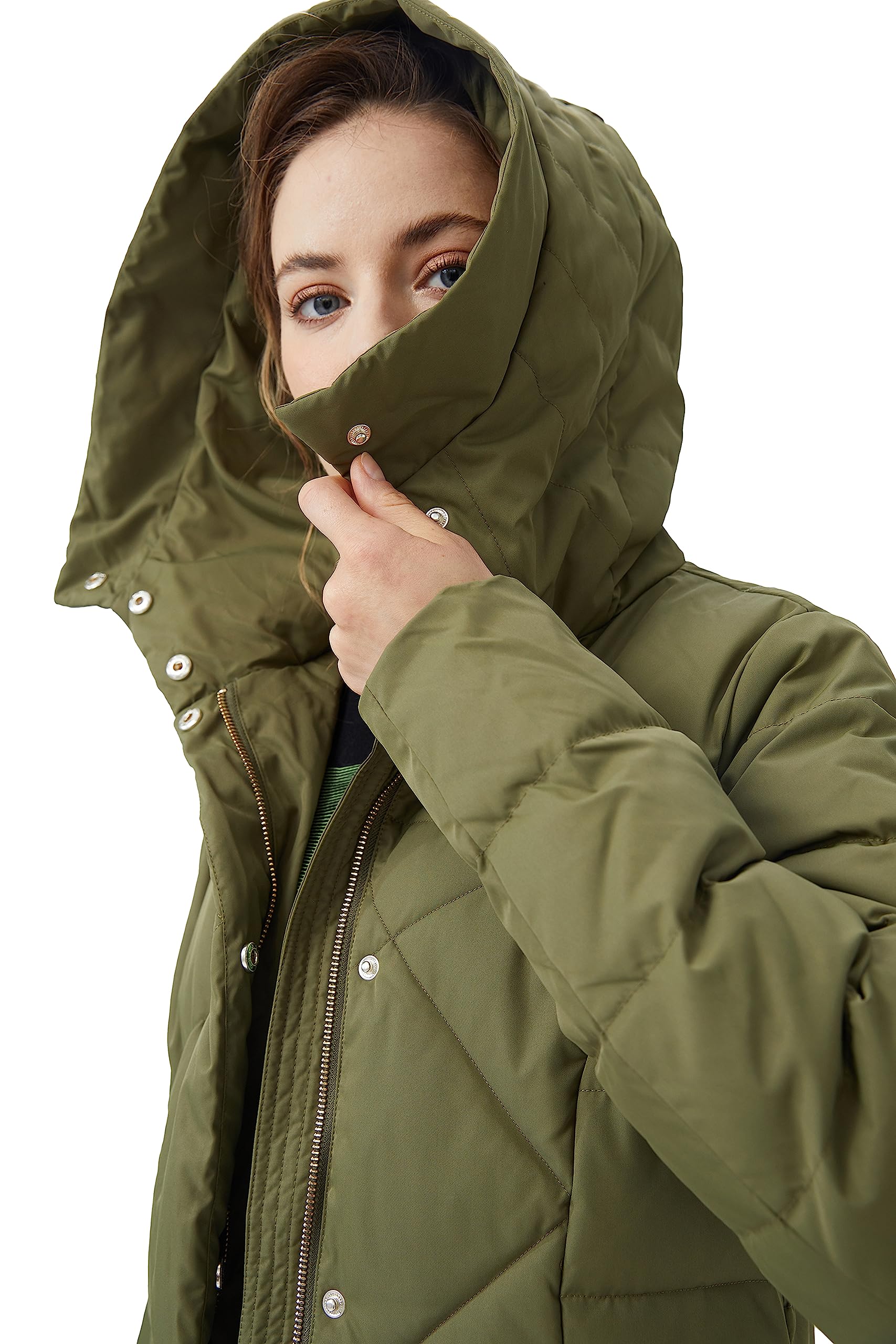 Orolay Women's Thick Warm Puffer Down Coat Winter Maxi Jacket with Hood - Perfect for Cold Weather, Snow Activities & Outdoor Adventures