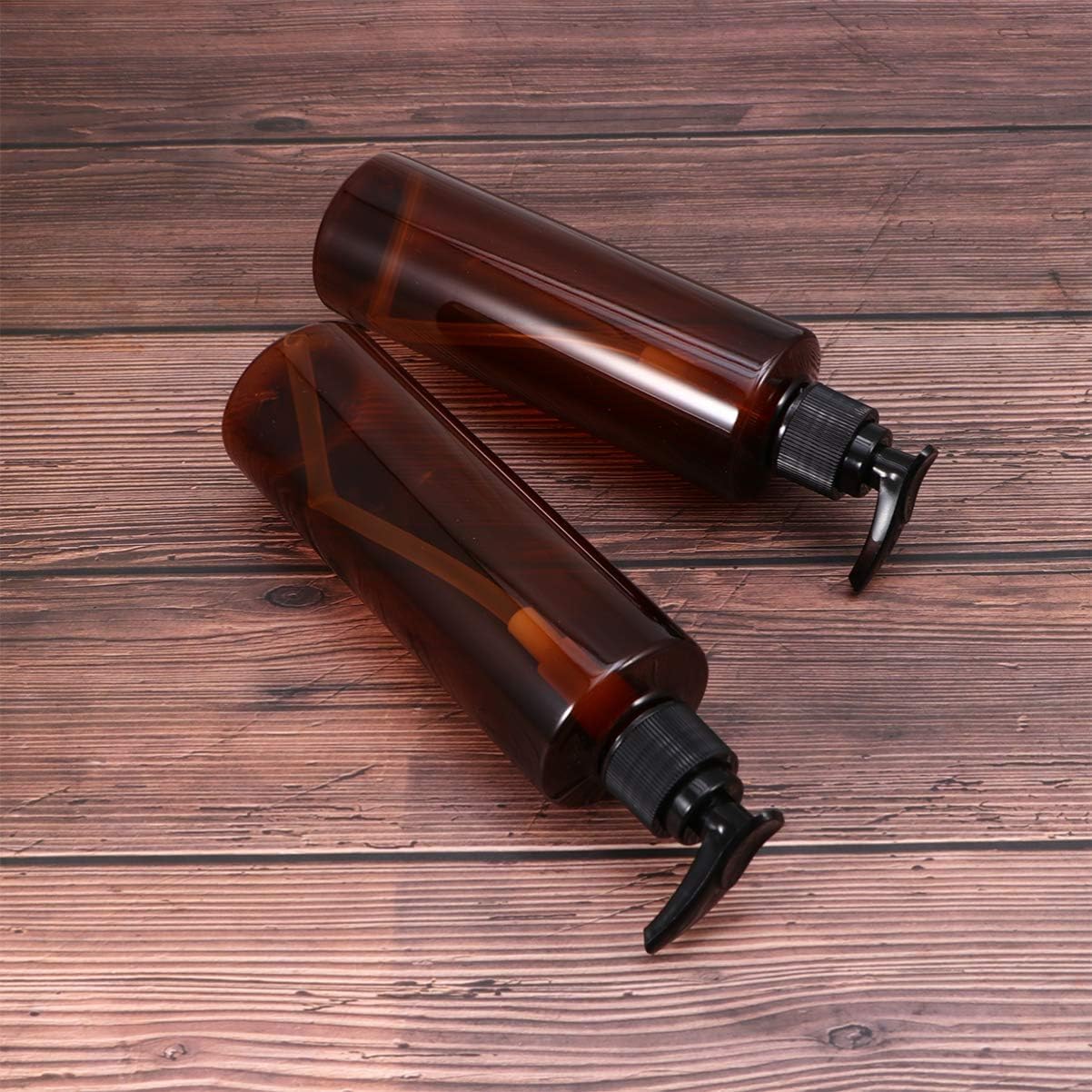 R K Bottles 200ml Amber Glass Bottles with Black Pump Dispenser - 3 Pack Refillable Empty Bottles for Essential Oils, Lotions & DIY Beauty Products | Perfect for Home, Salon & Travel Use