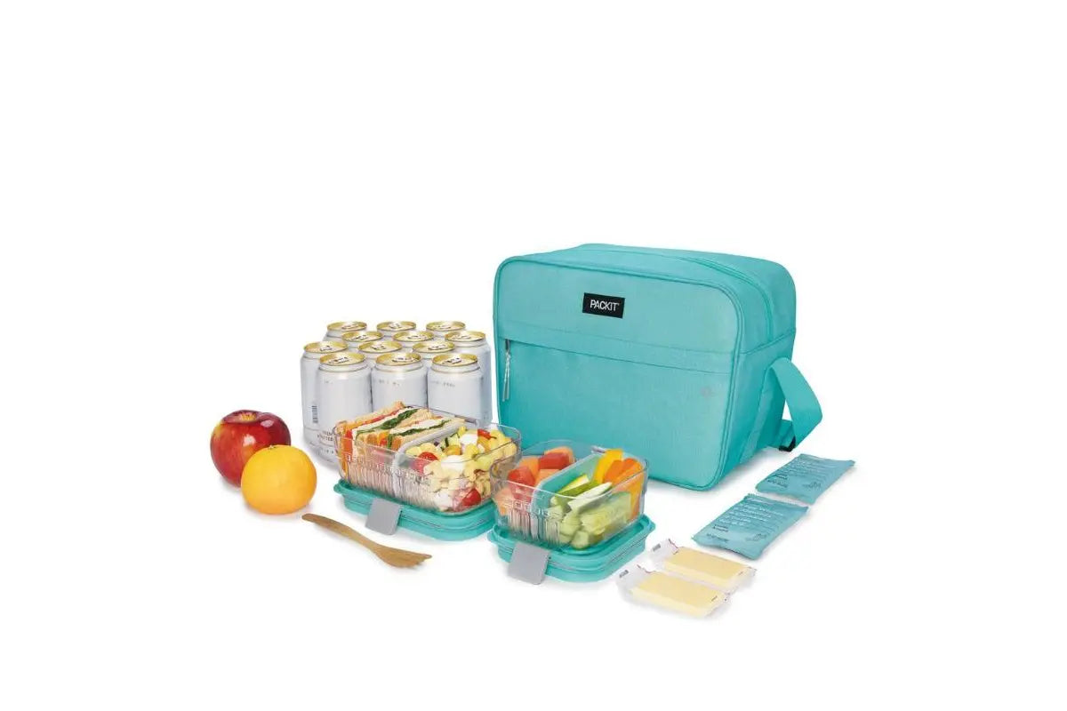 Packit Freezable Lunch Box Cooler Bag - Insulated Reusable Zuma Lunch Tote for Work, School & Picnics - Mint Green