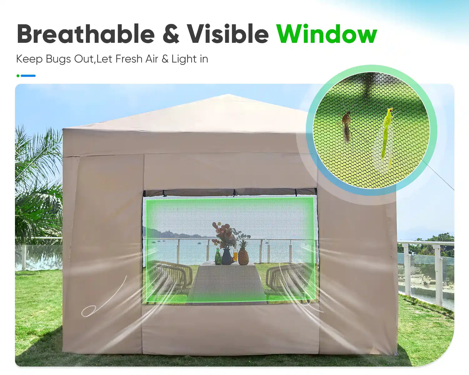 Quictent 10x10 Pop Up Canopy Tent with Sidewalls - Portable Privacy Shelter for Camping, Beach, Picnics & Outdoor Events