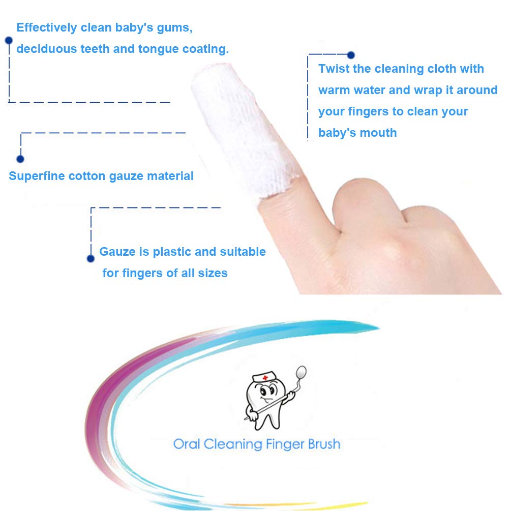 120Pcs Baby Teeth Soft Gauze Finger Toothbrush for 0-36 Months - Gentle Infant Oral Cleaner & Mouth Care for Newborns & Toddlers - Perfect for Teething Relief & Daily Gum Cleaning