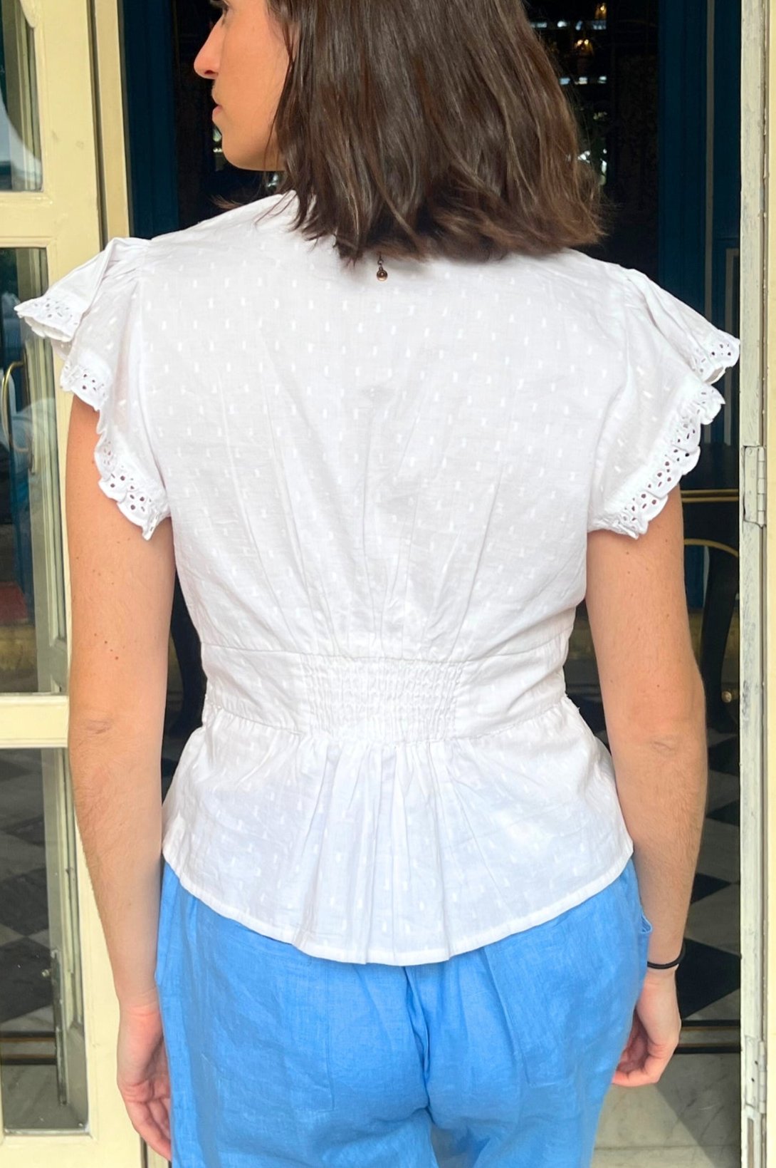 Pippa Top Women's White Blouse - Elegant Casual Shirt for Work, Date Night & Everyday Wear