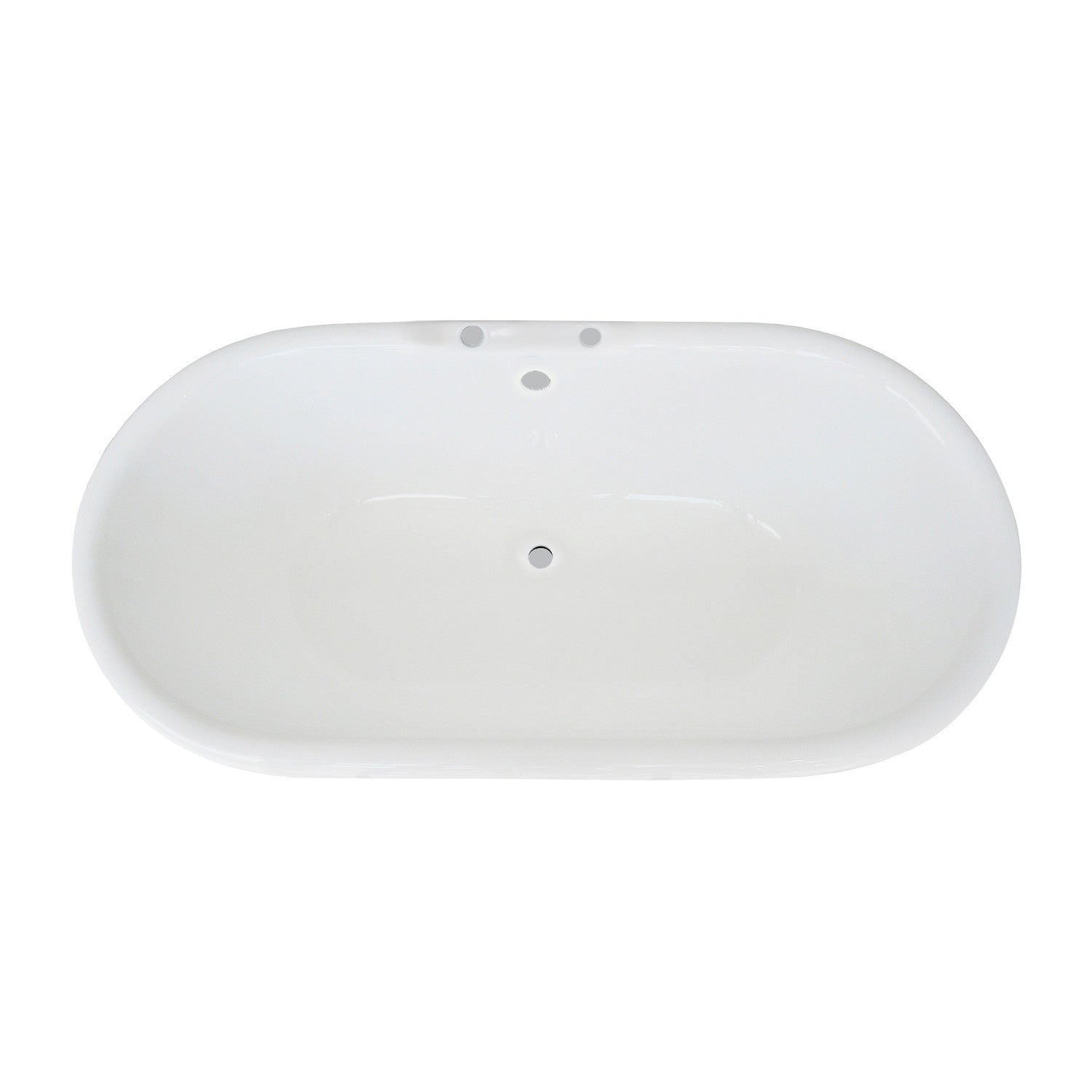 60 Inch White Cast Iron Oval Double Ended Pedestal Bathtub with 7-Inch Faucet Drillings - Aqua Eden VCT7D603024 | Luxury Freestanding Soaking Tub for Spa-Like Bathroom Retreat