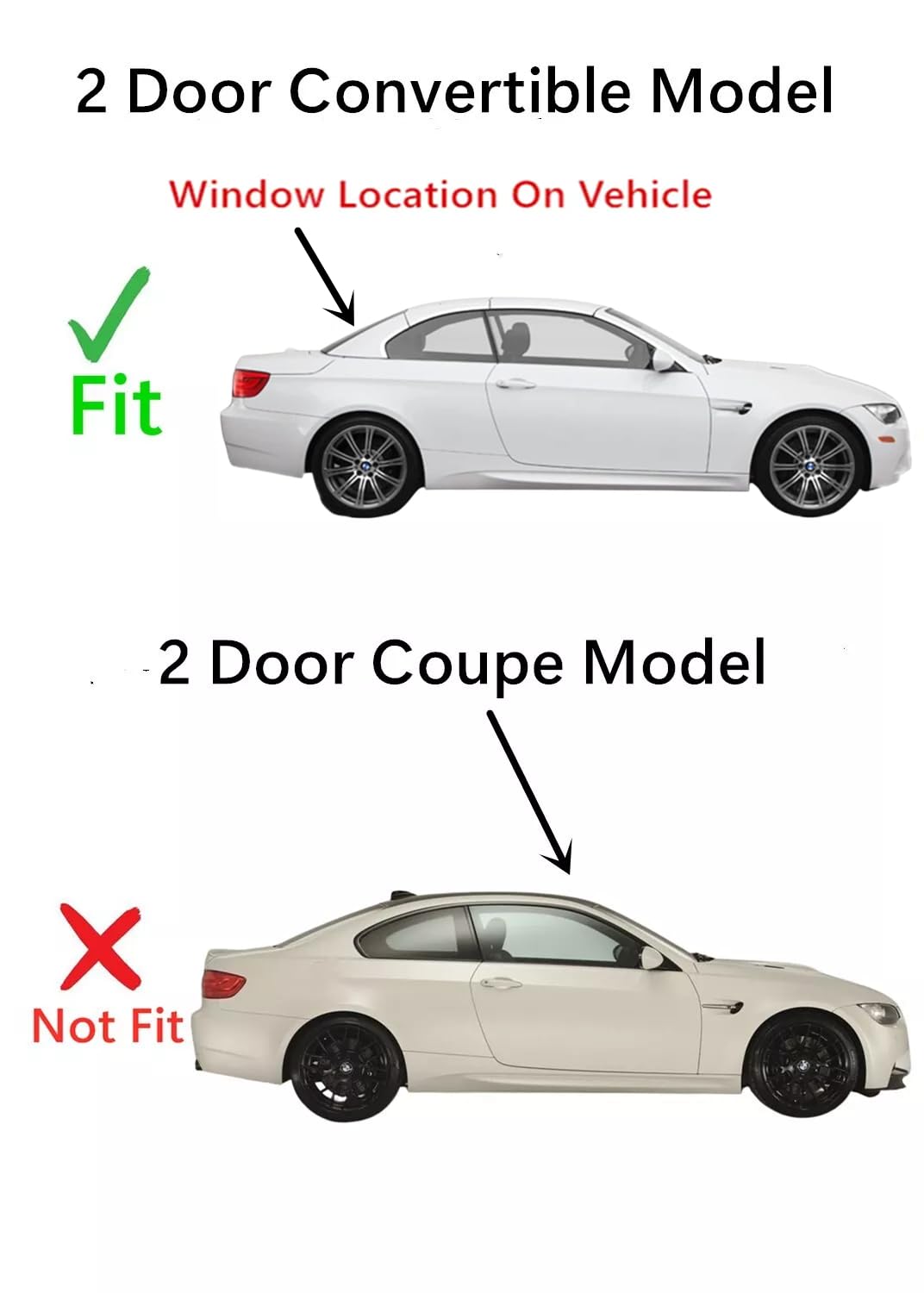BMW 328i 335i 335is M3 Passenger Right Side Door Window Glass Replacement (2007-2013 2 Door Convertible Models) - Perfect for DIY Auto Repair & Window Replacement