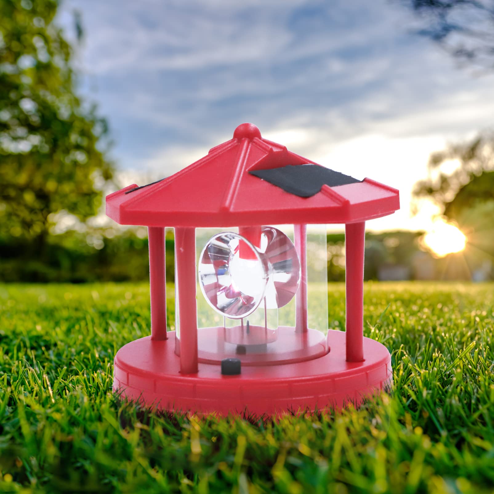 Uonlytech Solar Powered Outdoor Lights - Waterproof LED Garden Lights with Rotating Lighthouse Design for Lawn & Yard Decor | Perfect for Patio, Pathway, and Landscape Lighting