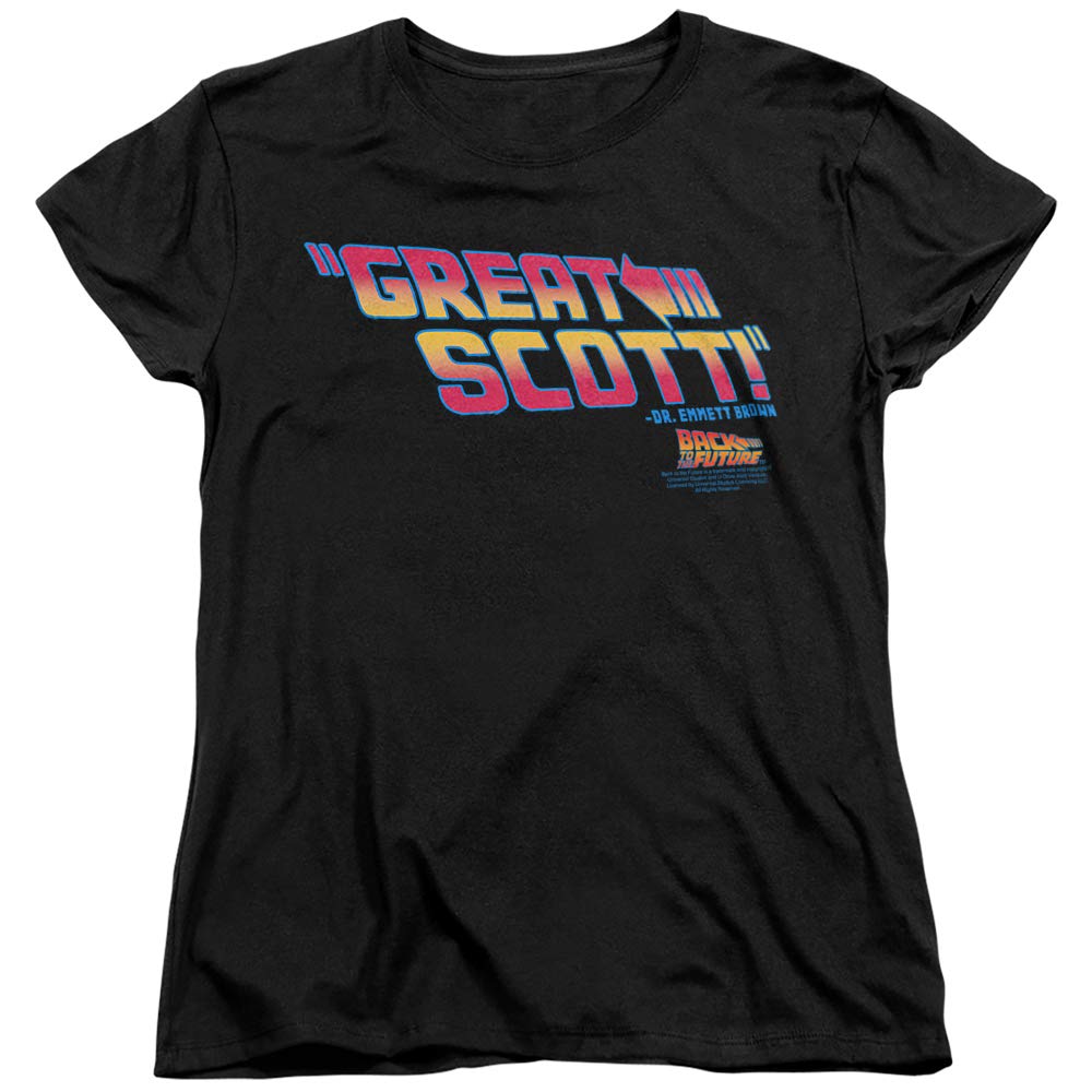 Back to The Future Great Scott Women's T-Shirt | Retro Movie Fan Gift | Casual Wear & Cosplay Outfit