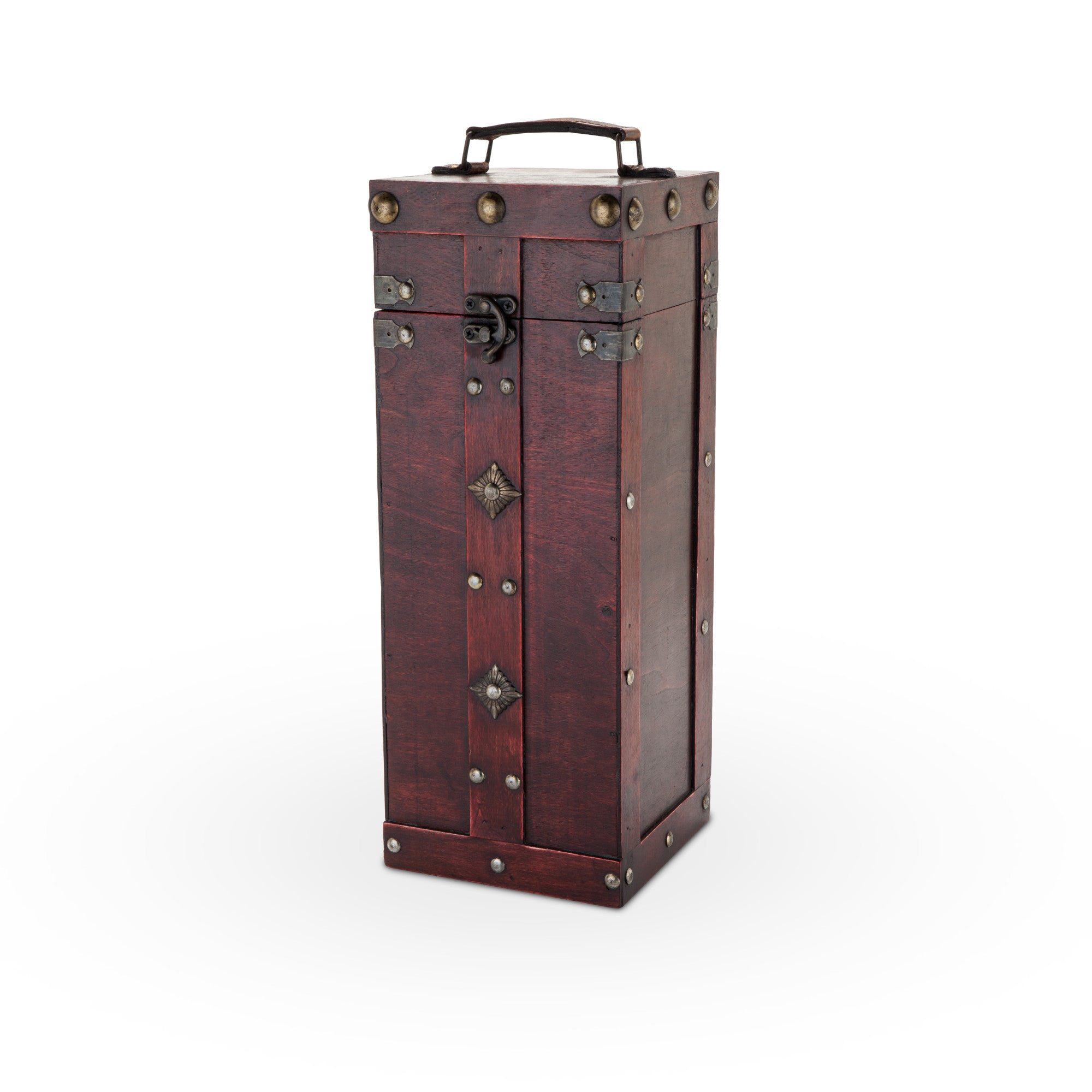 Twine Living Treasure Chest Wine Box - Rustic Wooden Wine Storage for Home, Bar & Gifts | Perfect for Wine Collectors & Entertaining
