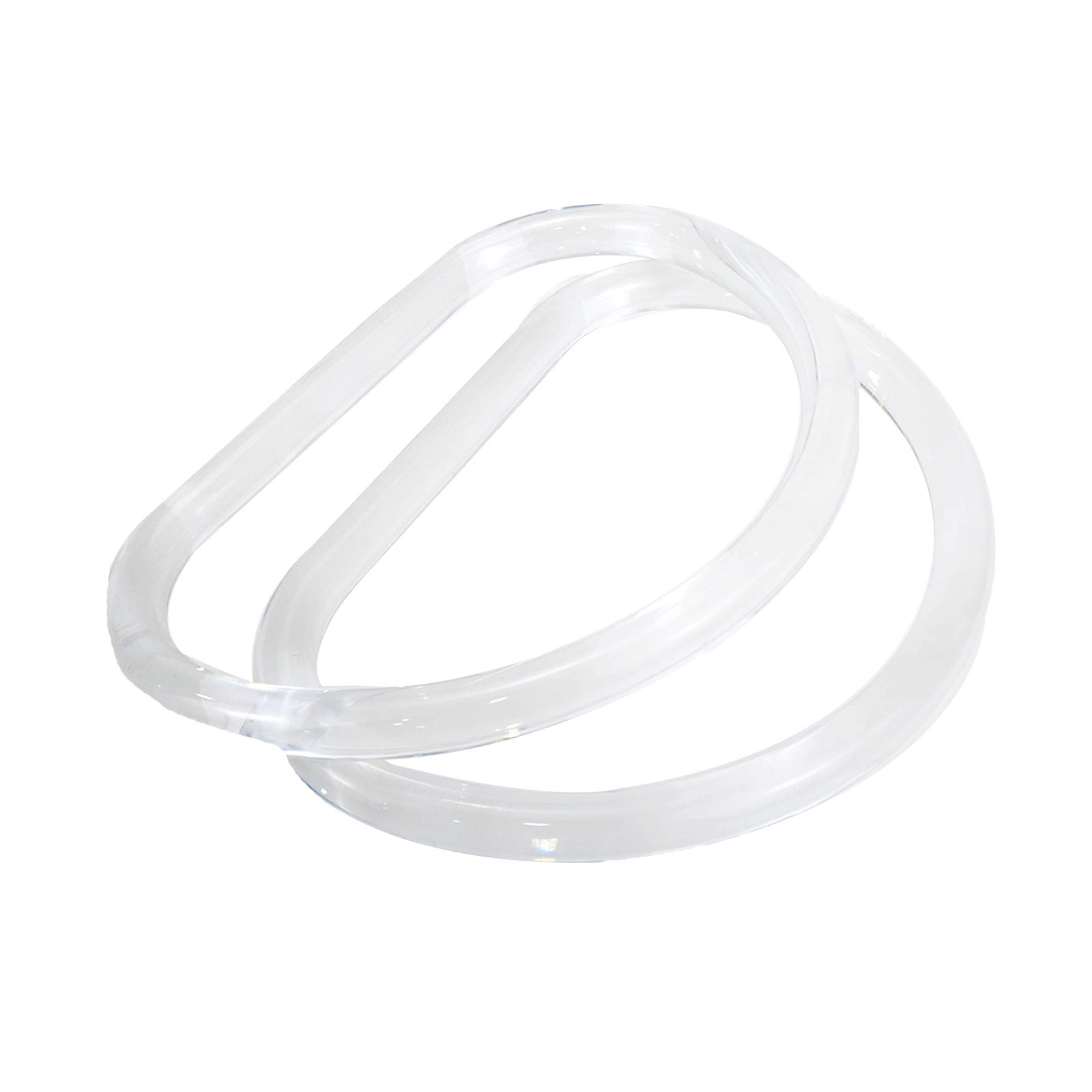 Geesatis 4-Piece Clear D-Shaped Plastic Handbag Handles for DIY Purse Making - Perfect for Handcrafted Tote Bags, Clutches & Designer Purses