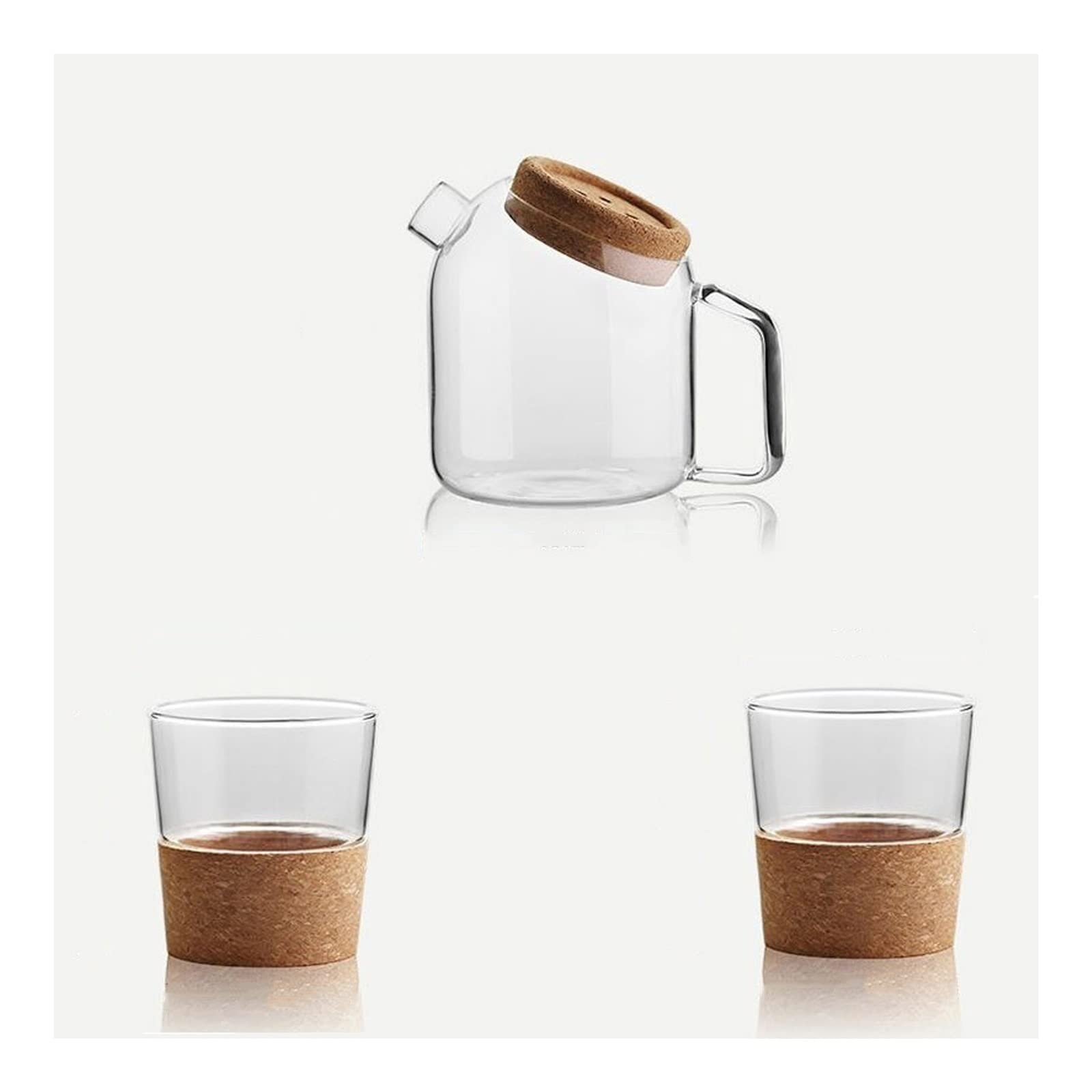 Glass Water Pitcher with Cork Stopper - Large Capacity Heat-Resistant Carafe for Juice, Tea, and Cold Drinks - Perfect for Home, Kitchen, and Entertaining (Color: A, Size: Large)