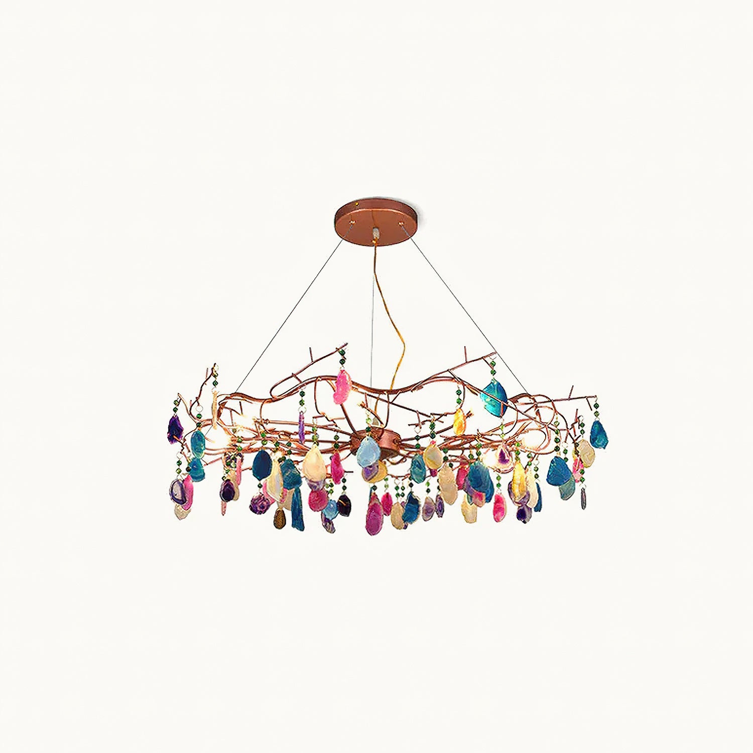 Luxury Agate Crystal Chandelier - Handcrafted Modern Ceiling Light Fixture for Dining Room, Living Room, Foyer | Elegant Home Decor Lighting for Luxury Villas & Mansions
