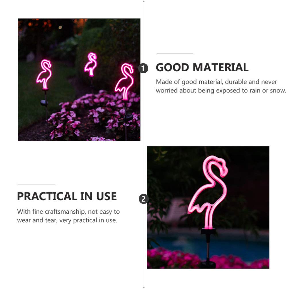 Uonlytech Flamingo Neon Sign Solar Garden Light - Waterproof Outdoor Lawn Decor with Flamingo Pattern, Perfect for Yard, Patio, and Garden Lighting at Night