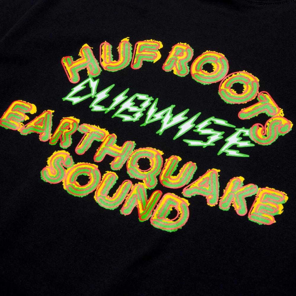 HUF HUFQUAKE SOUND Short Sleeve T-Shirt - Black | Men's Streetwear Graphic Tee for Casual Wear & Skateboarding