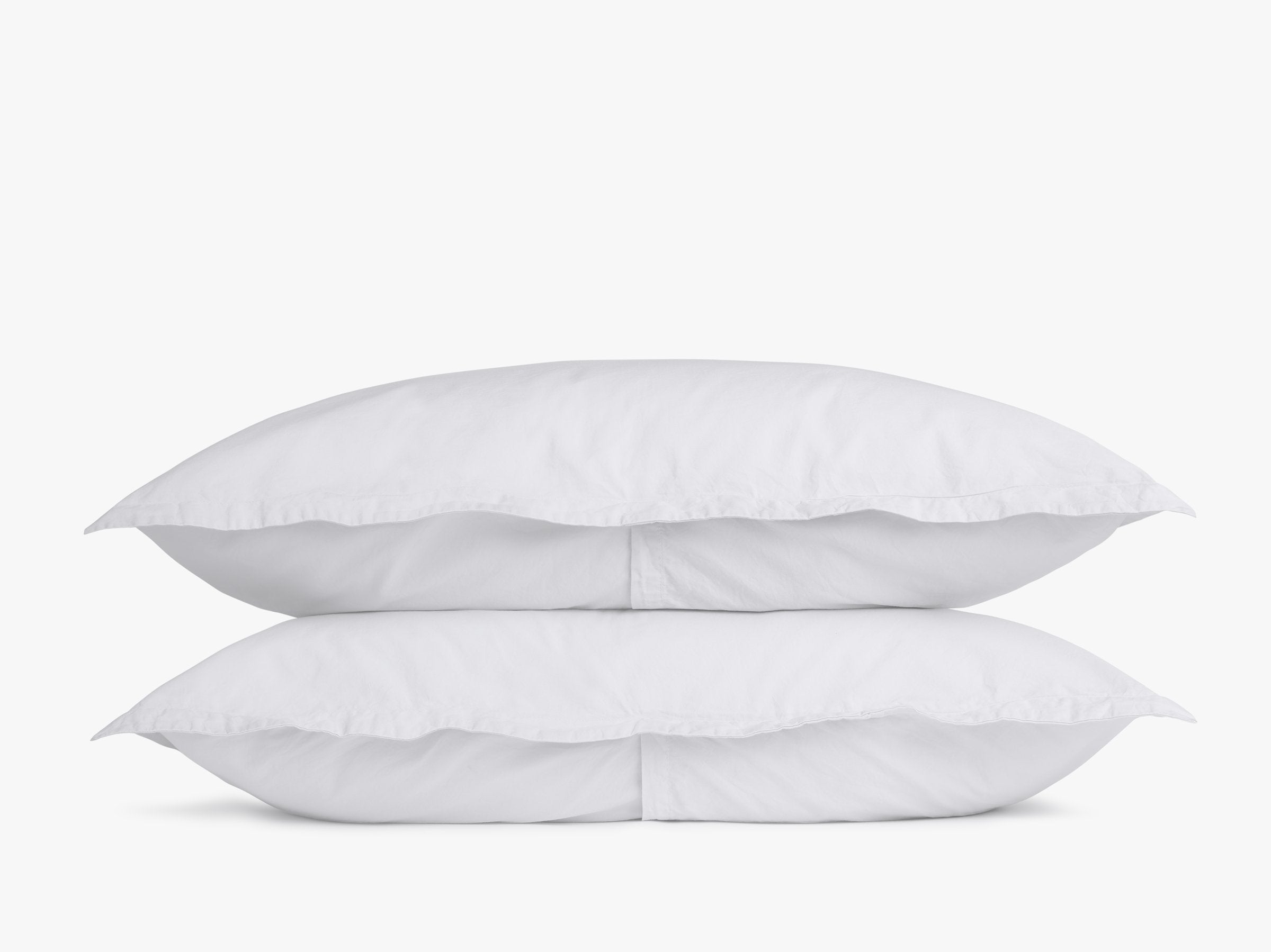Premium Percale Sham Set - 100% Cotton White Pillow Covers for Bedroom Decor & Hotel Luxury Linens | Soft & Breathable for Ultimate Comfort