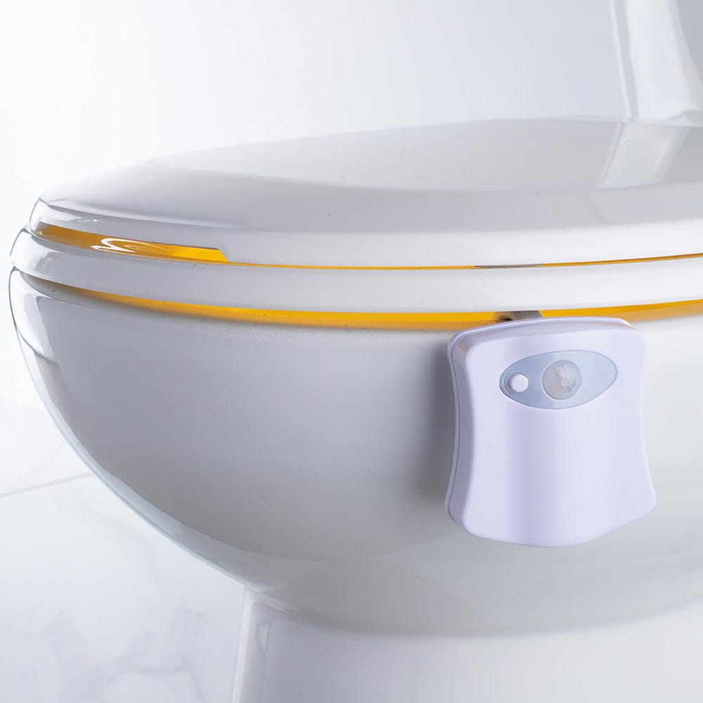SHARPER IMAGE Motion Activated Toilet LED Night Light - BSTL111 - Auto-Sensing Bathroom Lighting for Safe Nighttime Use