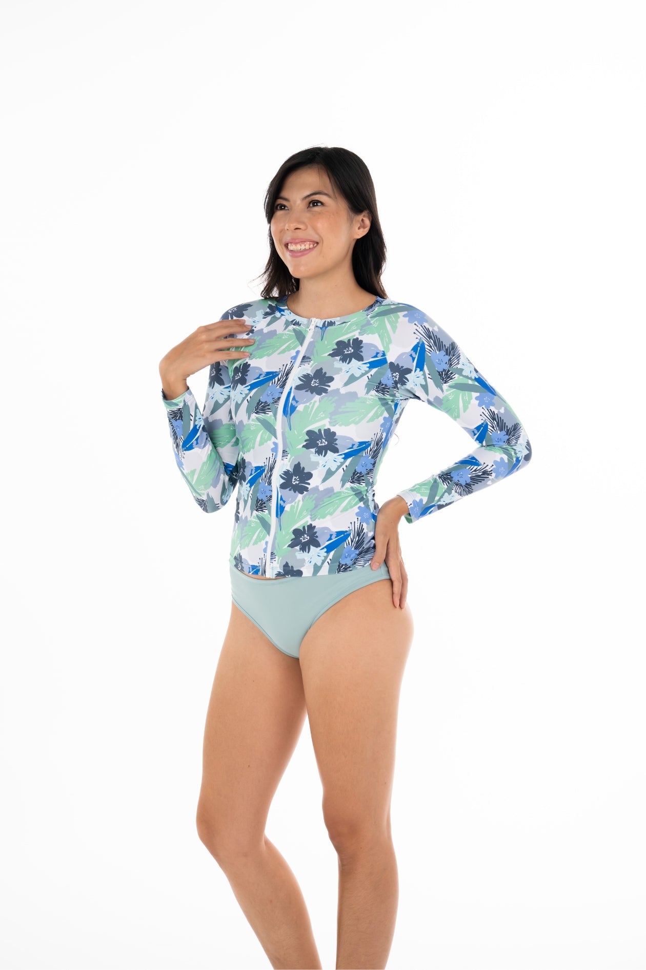 Oahu Rash Guard UPF 50+ Sun Protection - Men's & Women's Quick-Dry Swim Shirt for Surfing, Swimming & Beach Activities - Rustic Design