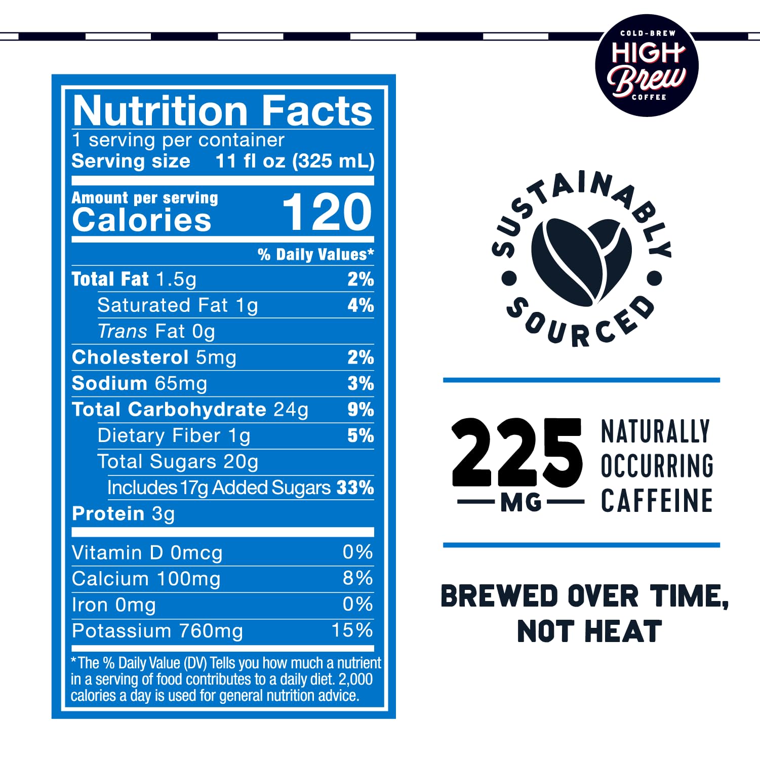 High Brew Coffee Triple Shot Vanilla Bean Cold Brew - 11 Fl Oz Ready-To-Drink Coffee (Pack of 12) - Perfect for Office, Travel & On-The-Go Energy Boost
