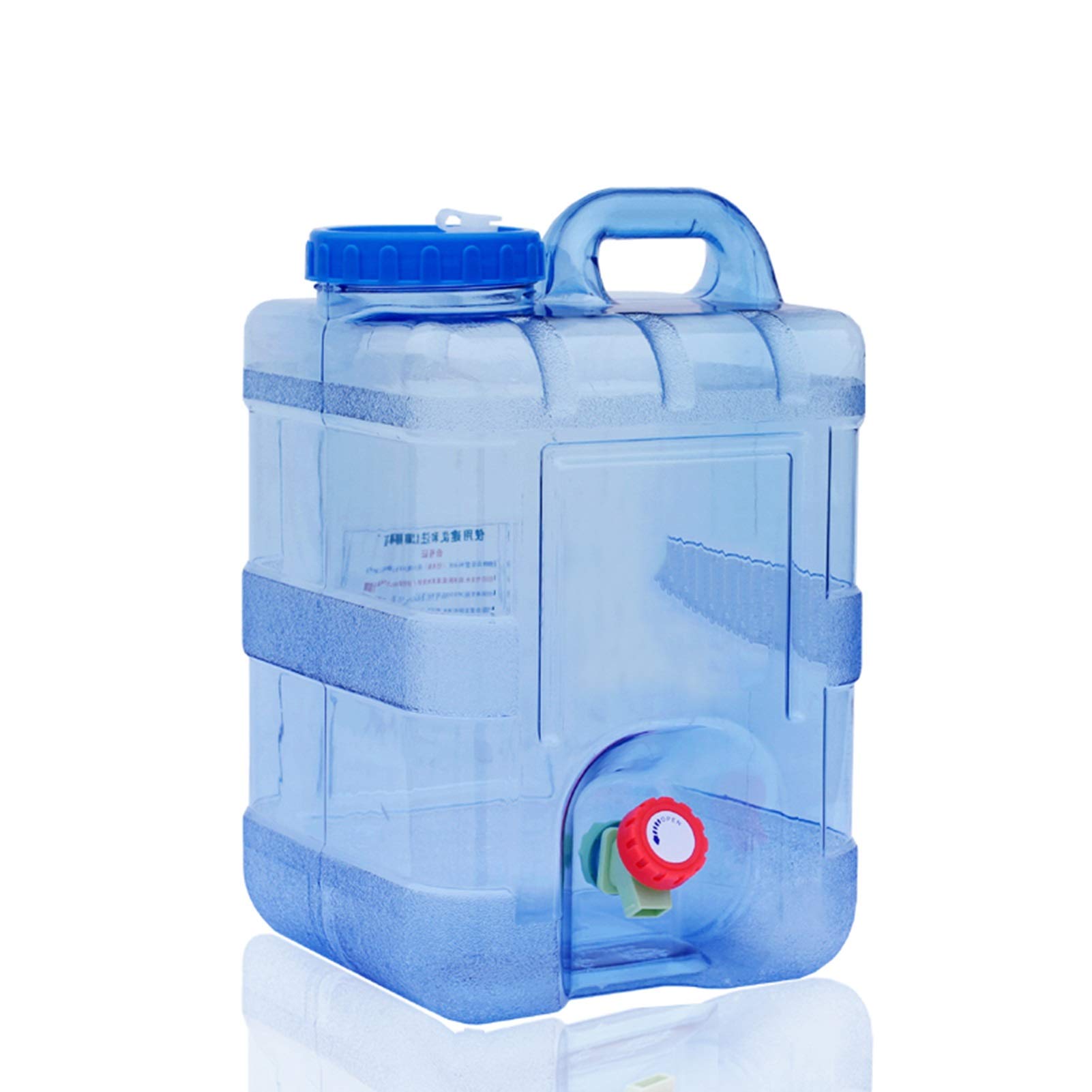 Qiqi Water Storage Containers - 10L/15L/20L Portable Plastic Water Tank for Indoor & Outdoor Use | Camping, Emergency, Gardening (Blue, 20L)