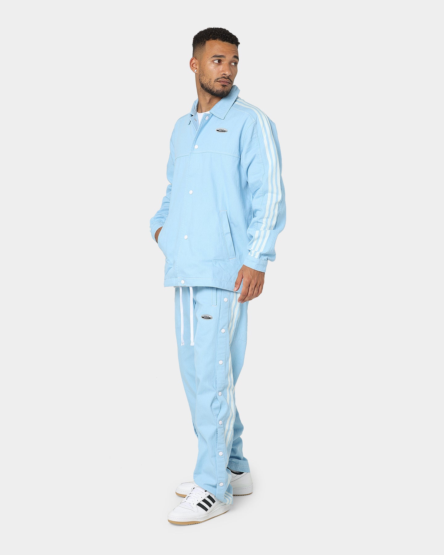 Adidas Denim Pants for Men - Light Blue Washed Slim Fit Jeans | Comfortable Stretch Denim with Classic 3-Stripes | Perfect for Casual Wear, Street Style & Everyday Outfits